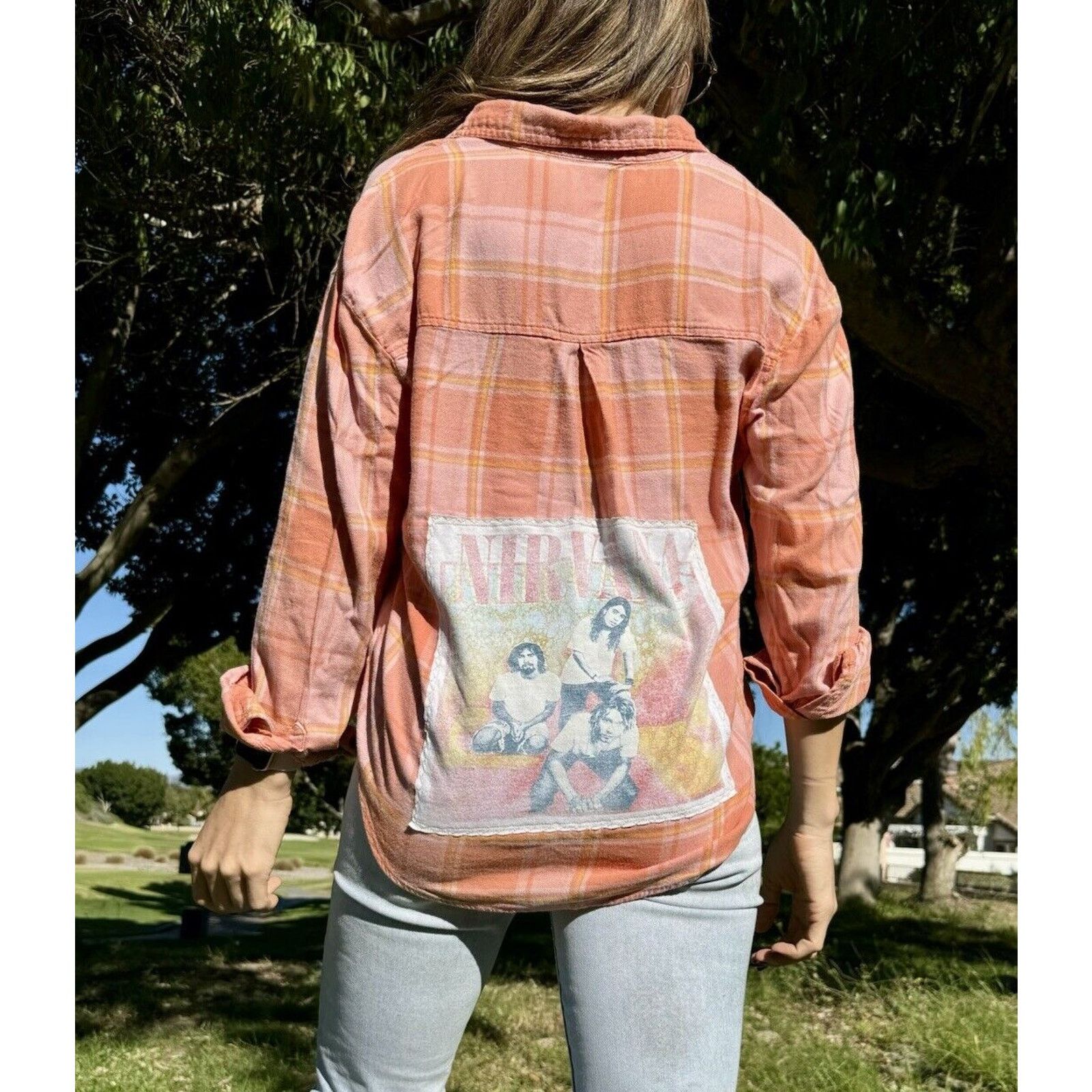 Nirvana NIRVANA Retro Vintage 90s Grunge Rock Plaid Flannel Size M Size M / US 6-8 / IT 42-44 - 2 Thumbnail