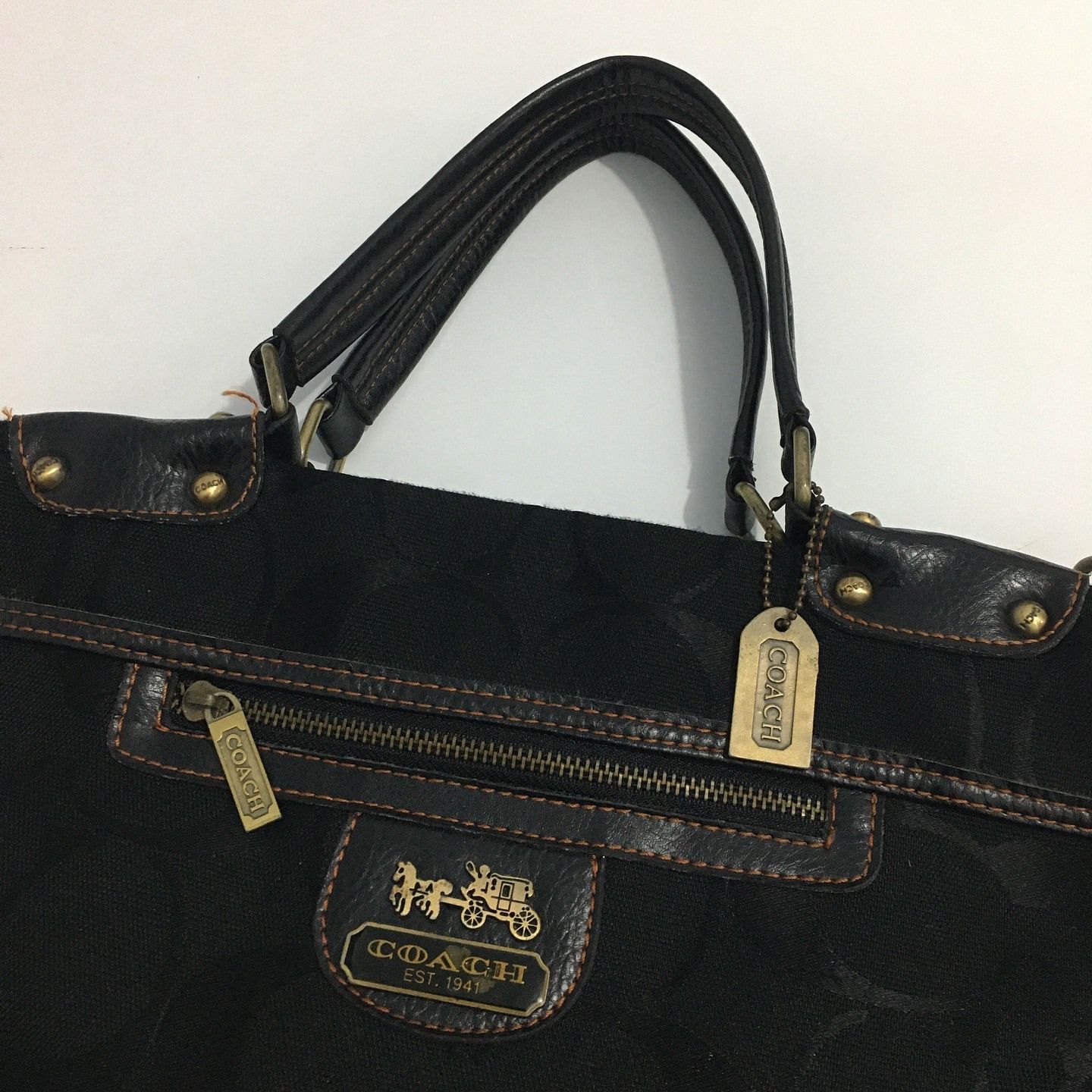Coach Coach Poppy Canvas Leather Monogram Handbag Size ONE SIZE - 9 Thumbnail