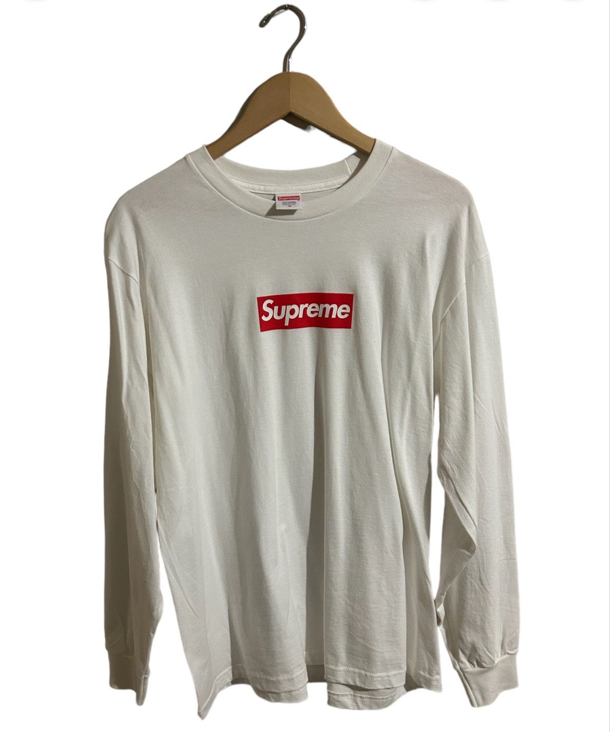 image of Supreme Box Logo White Longsleeve, Men's (Size Medium)