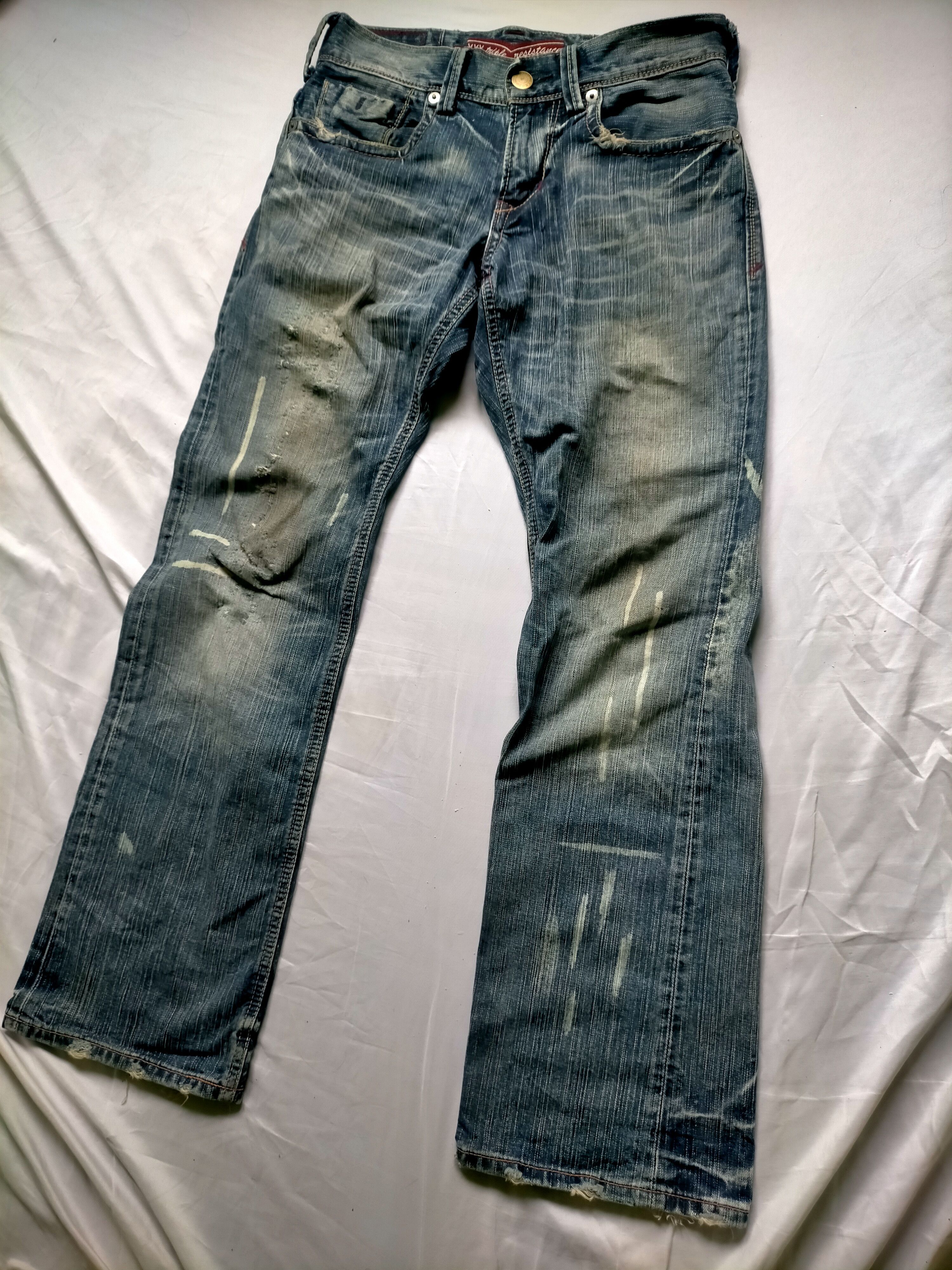 If Six Was Nine Liberto Mud Wash Flared Distressed Jeans Size US 31 - 4 Thumbnail