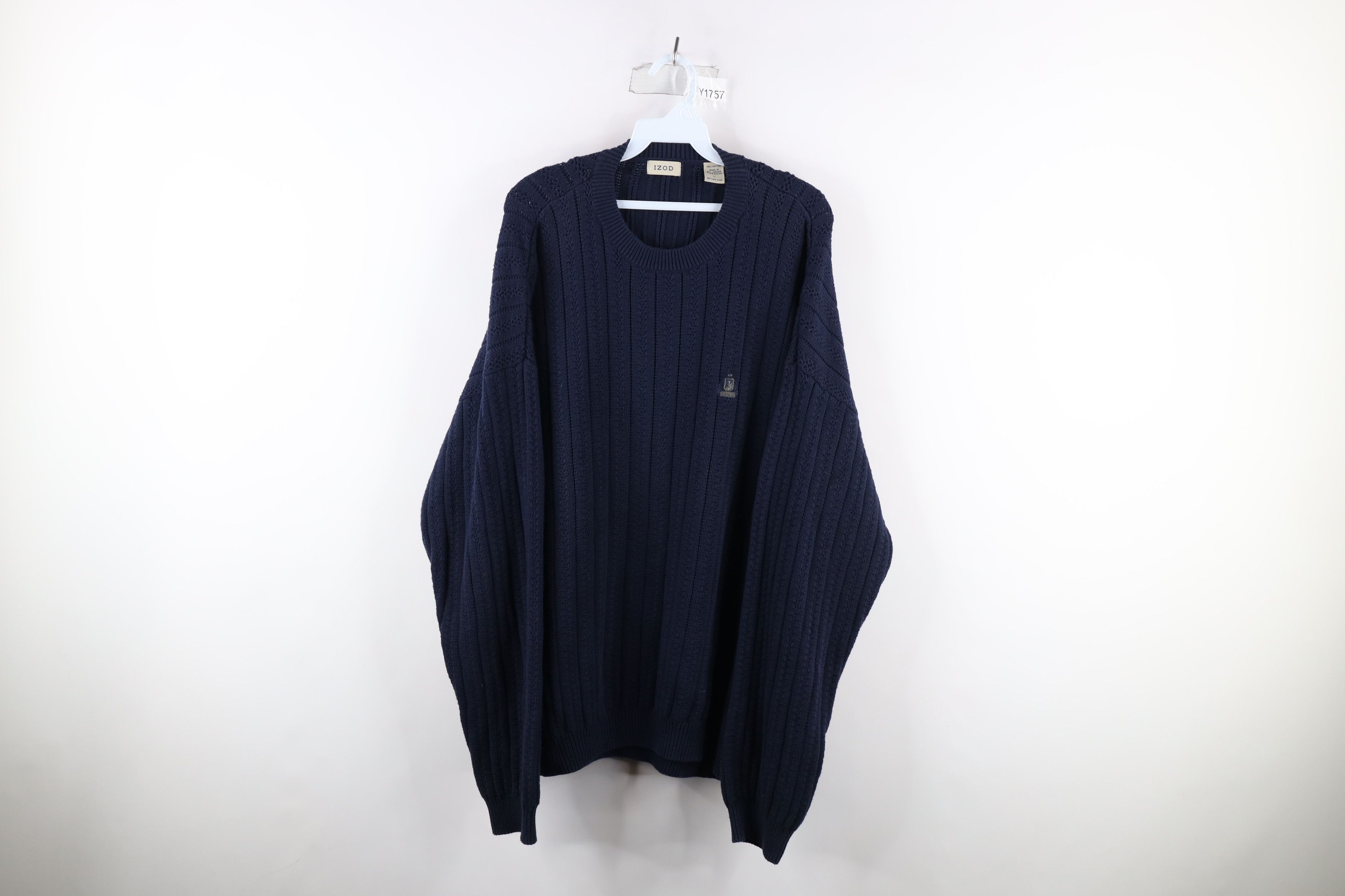 Izod Vintage IZOD Chunky Ribbed Knit Crewneck Sweater Cotton Size US L / EU 52-54 / 3 - 1 Thumbnail
