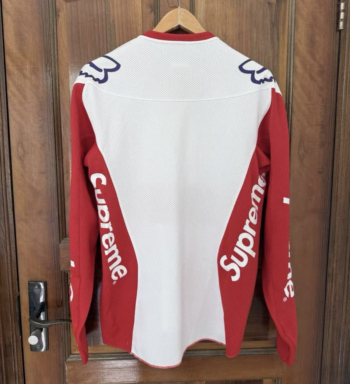 Fox Racing × Supreme Supreme Fox racing moto Jersey top white red Size US M / EU 48-50 / 2 - 2 Thumbnail