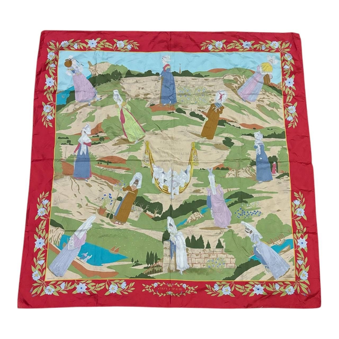 Hermes Vintage Hermes Paris 1989 Costumes Scarf Silk 90cm Red Size ONE SIZE - 2 Thumbnail