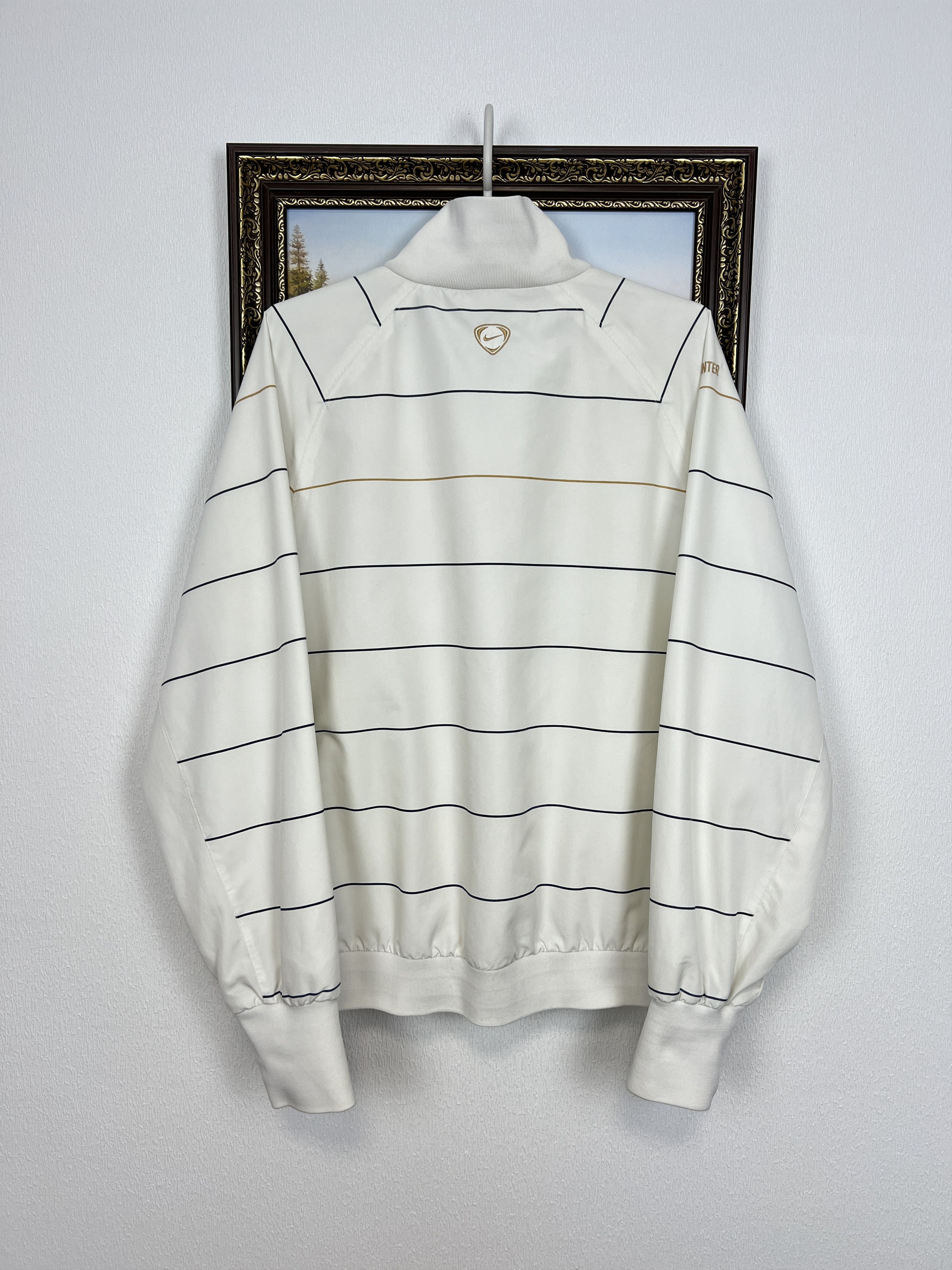 Vintage Nike Inter Milan Football Jacket Soccer White Zip