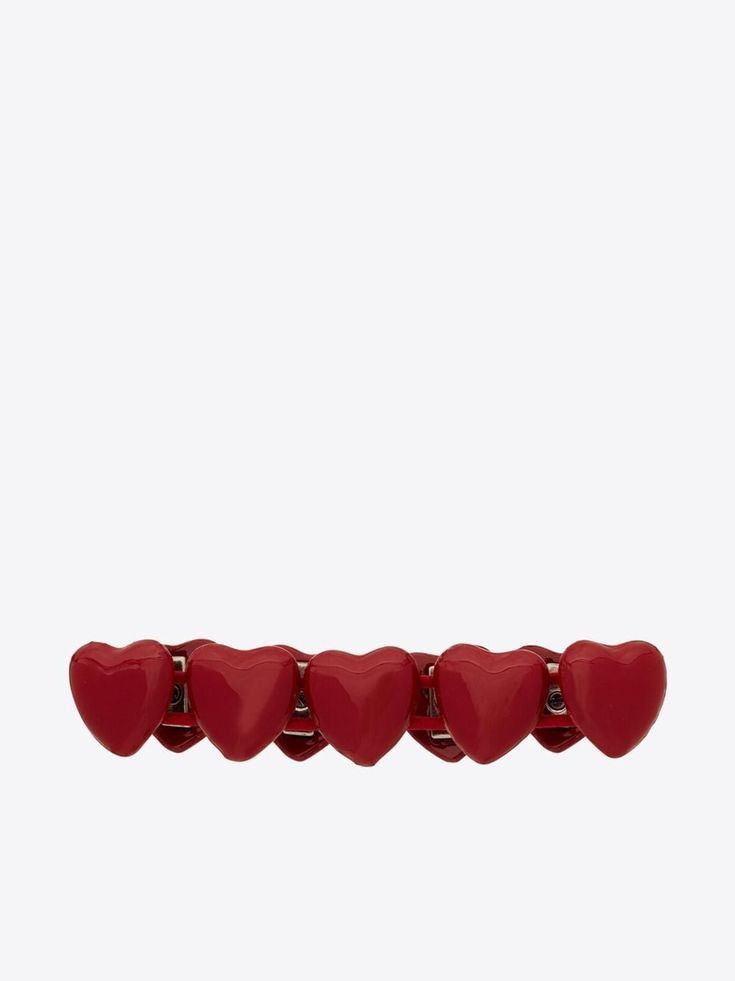 Saint Laurent Paris Saint Laurent Elastic Heart bracelet in Metal Enamel Size ONE SIZE - 1 Thumbnail