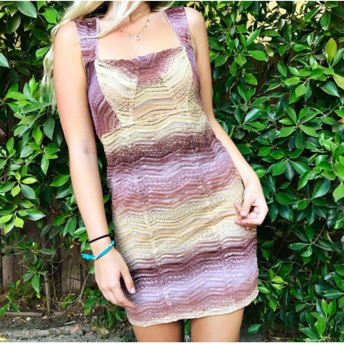 chinese dress ladies Free People FP One Floral Crochet Lace Halter Mini Bodycon Dress  White  Chocolate Couture