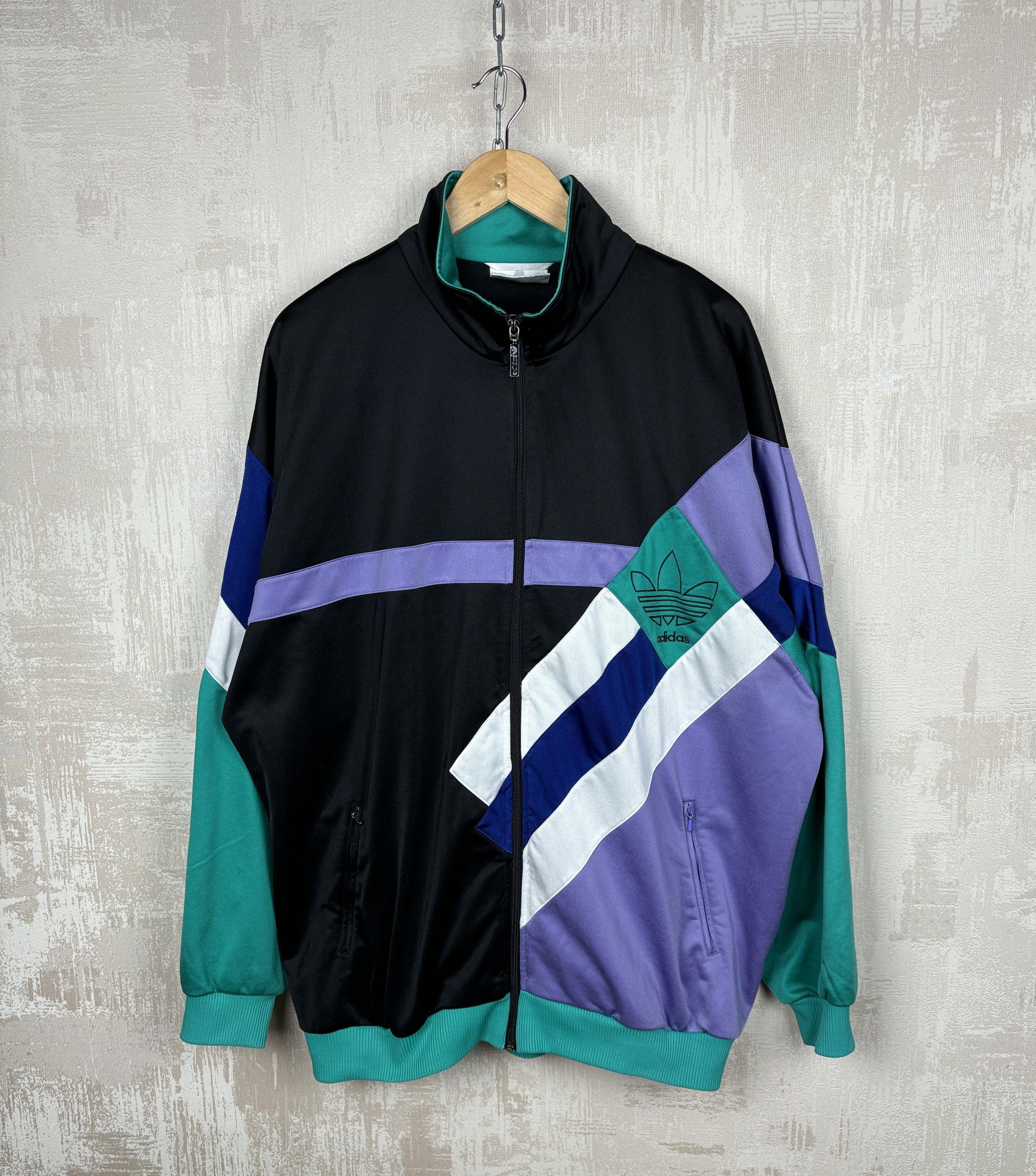 Adidas × Vintage 90's Adidas Vintage Big Trefoil Logo Track Jacket Tracksuit Size US XL / EU 56 / 4 - 3 Thumbnail