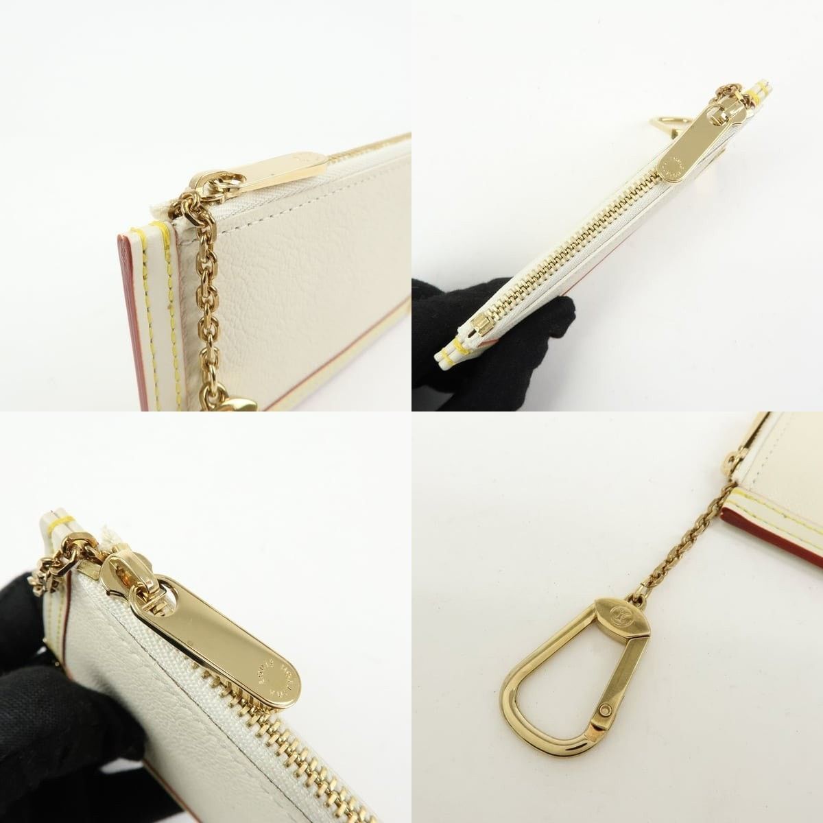 Louis Vuitton Louis Vuitton Suhali Pochette Cles Goatskin Key Pouch Cream Size ONE SIZE - 5 Thumbnail