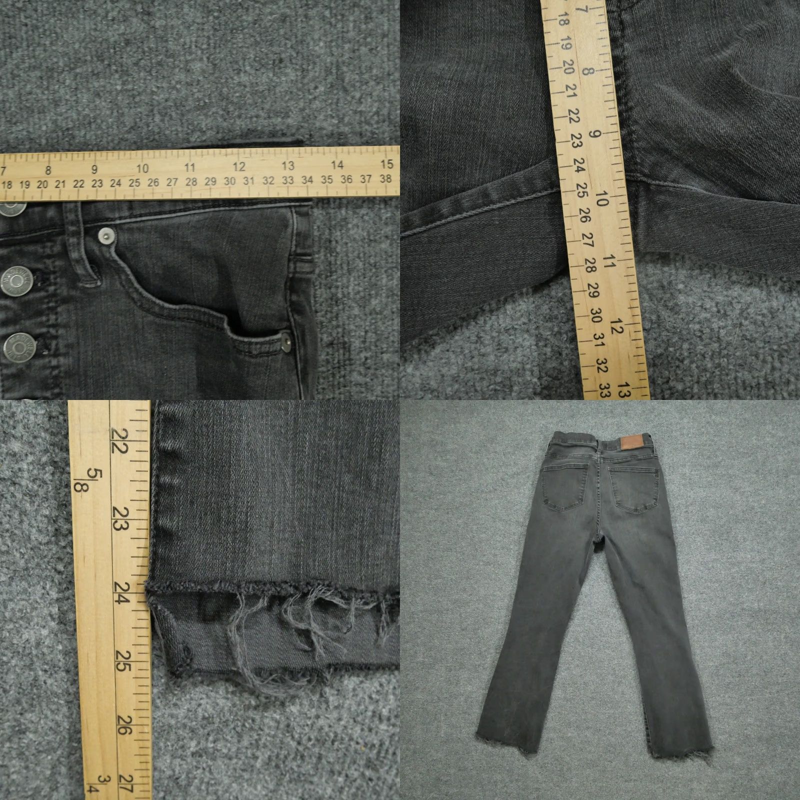 Madewell Madewell Jeans Womens 27 Black Grey Cali Demi Boot Button Fly 26x26 Regular Size 27" / US 4 / IT 40 - 8 Thumbnail