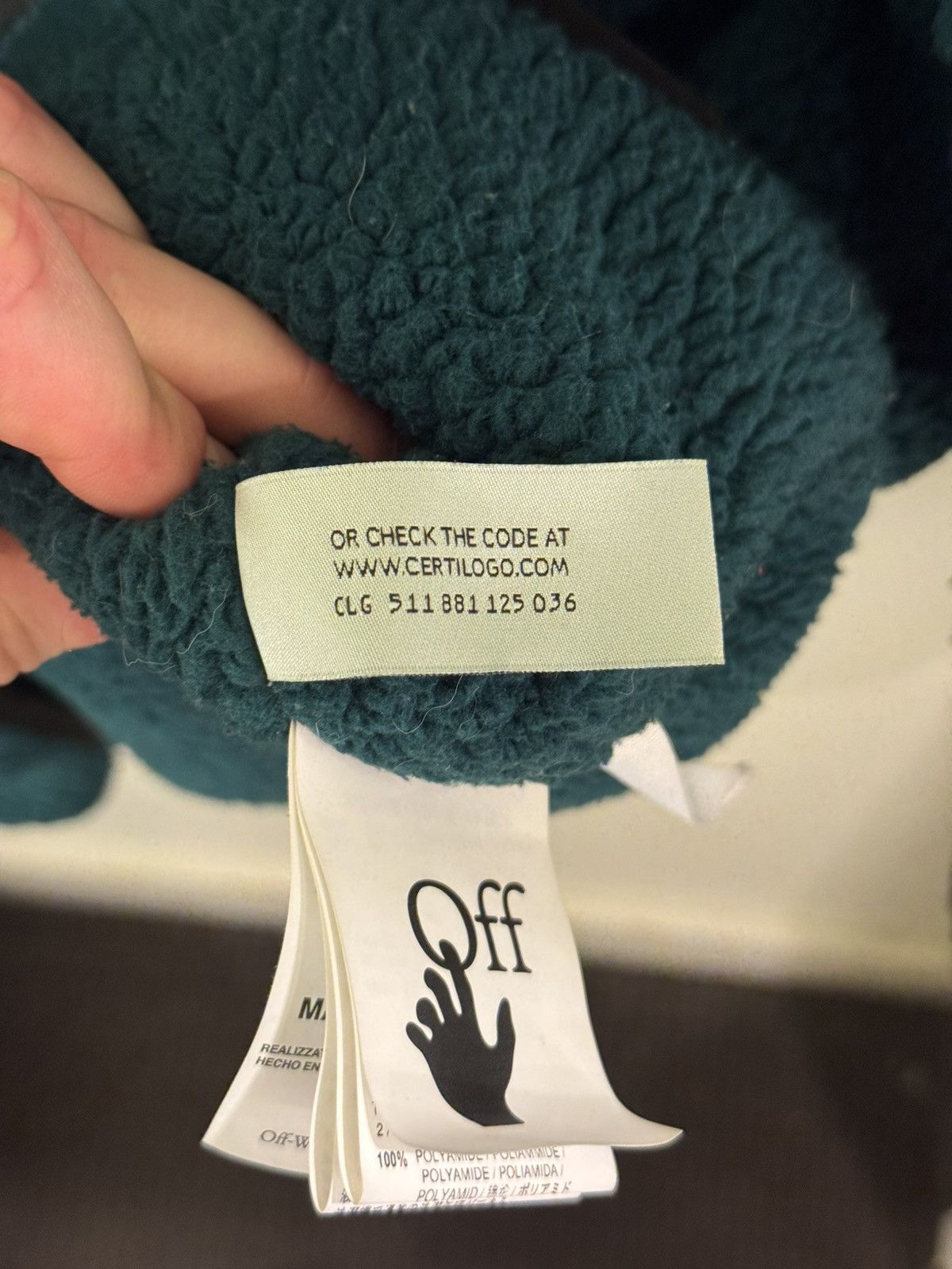 Off-White Off-White Polar Fleece Jacket 'Green/White' Size US XL / EU 56 / 4 - 13 Thumbnail