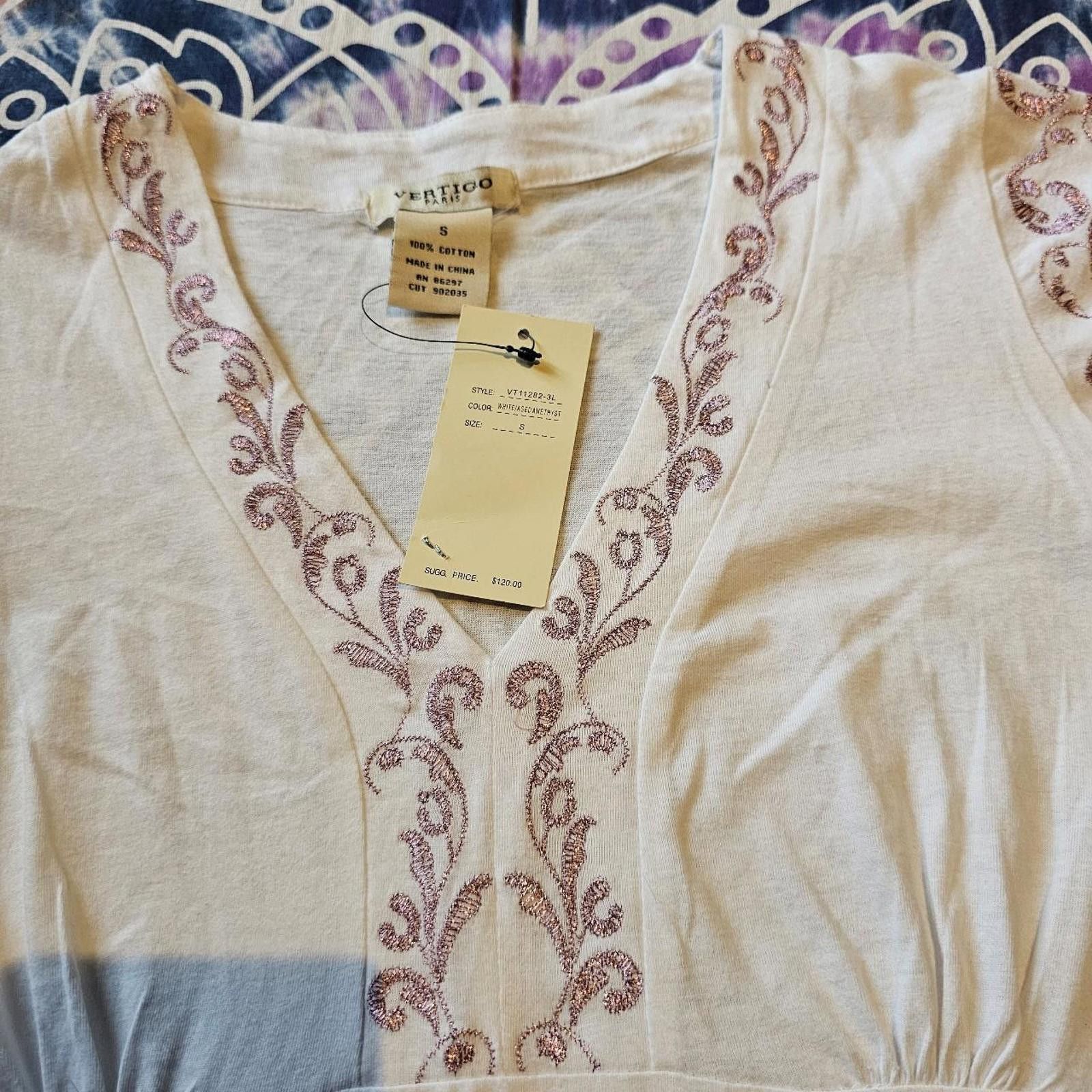 Designer Vertigo Women's Shimmering Pink and White Small Dress NWT Size S / US 4 / IT 40 - 3 Thumbnail