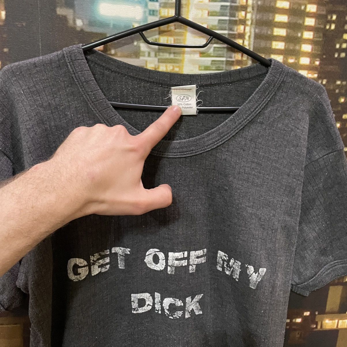 Band Tees OPIUM T SHIRT HUMOR GET OFF MY DICK PENIS SEX PORNSTAR 90s Size US L / EU 52-54 / 3 - 5 Thumbnail