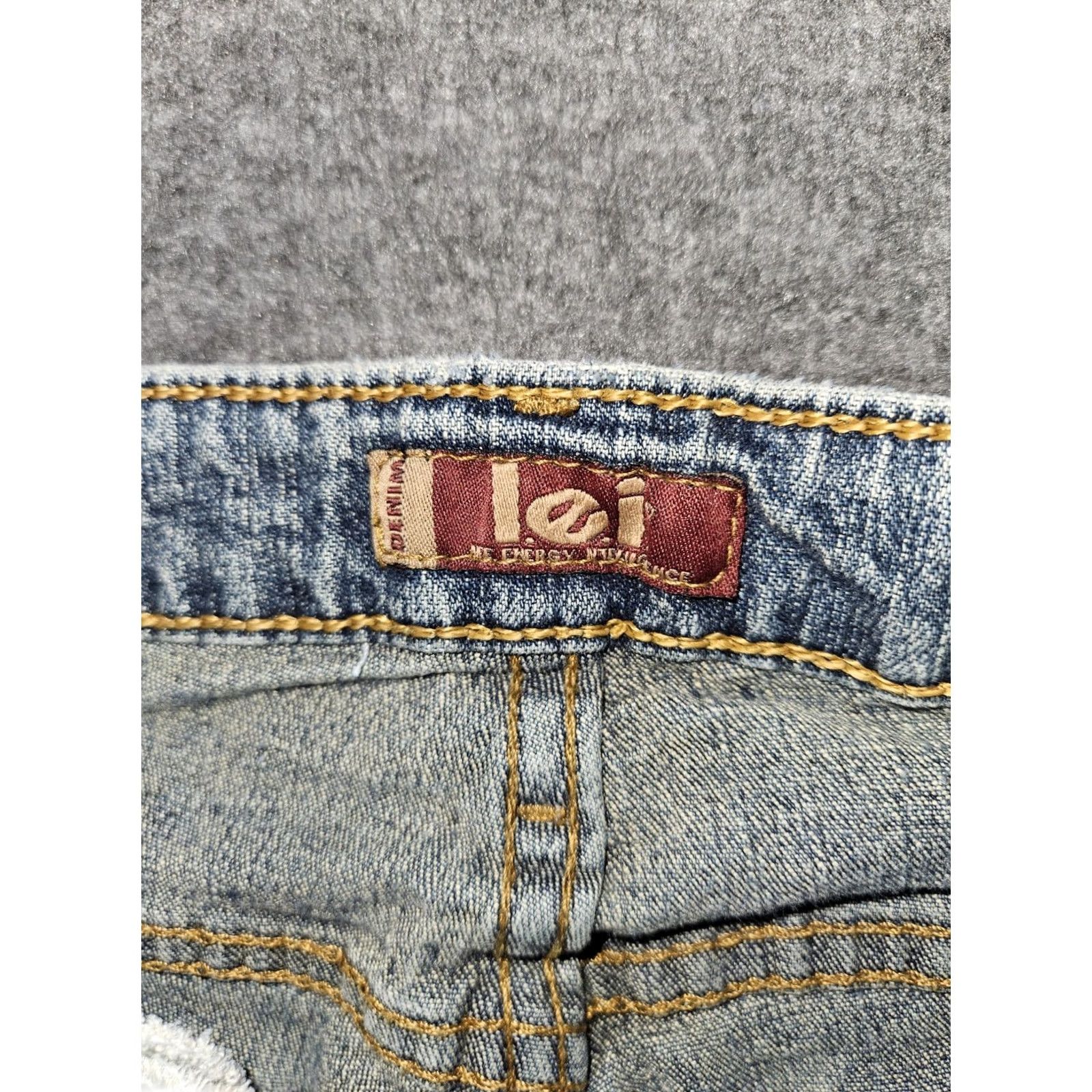 Vintage VINTAGE LEI Jeans Straight Juniors 7 Low Rise Blue Denim Logo 90s Y2K City Hipster Womens Size 28" / US 6 / IT 42 - 2 Thumbnail