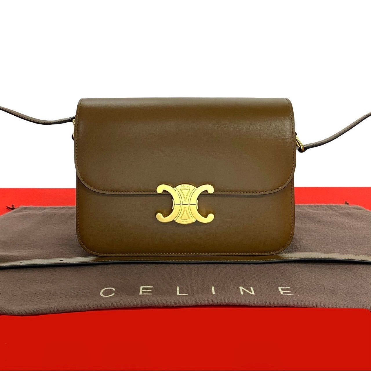 Celine Celine Shoulder Bag Brown Leather Size ONE SIZE - 1 Thumbnail