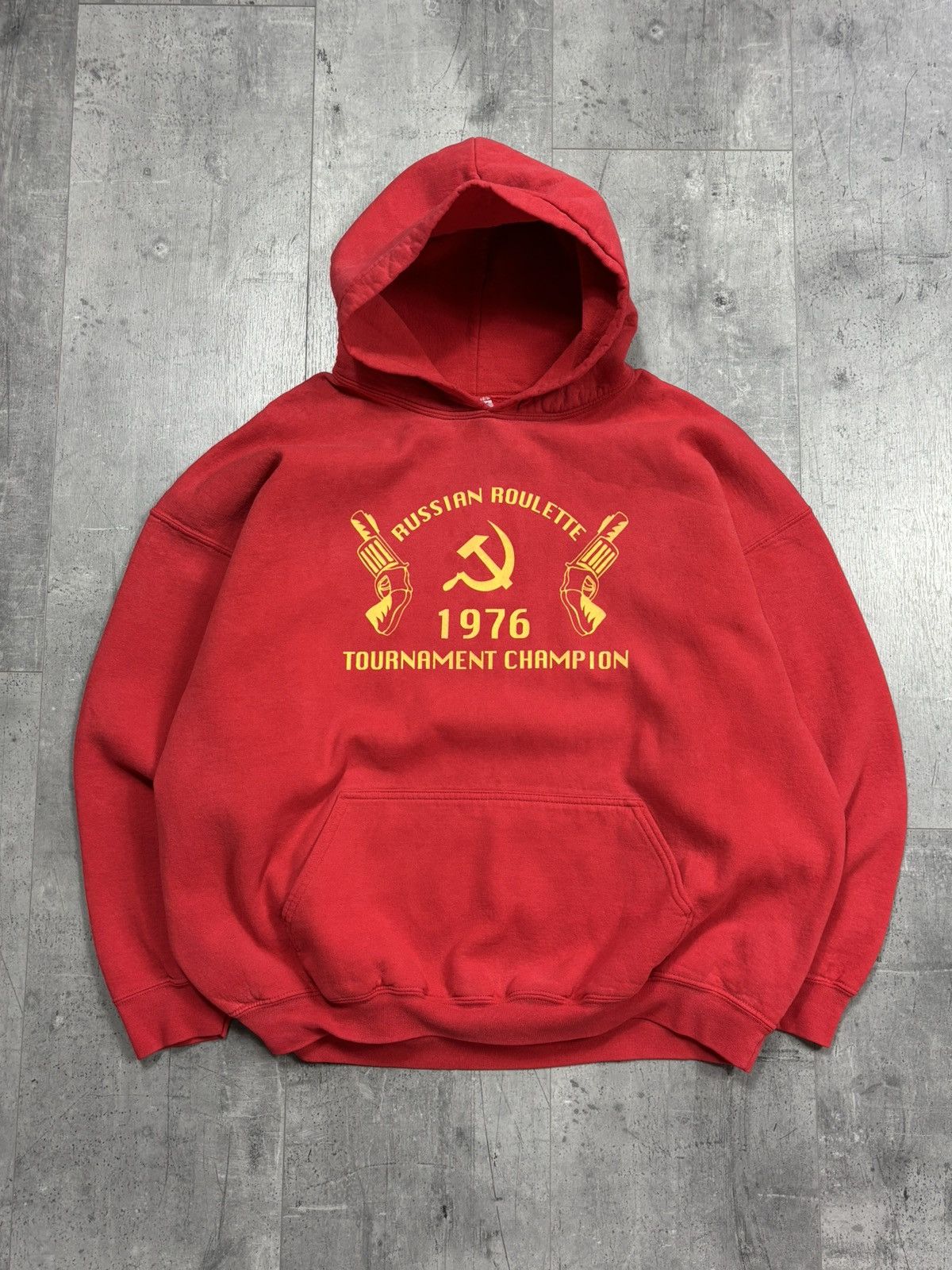 Gildan Vintage USSR Russian Roulette Boxy Hoodie Size US XXL / EU 58 / 5 - 1 Thumbnail