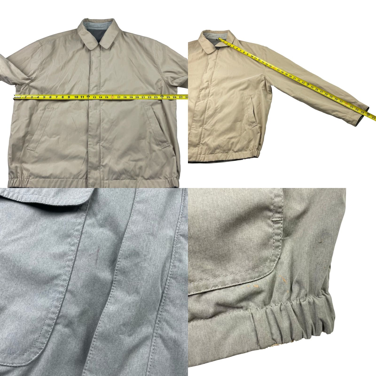 Jos. A. Bank Jos. A. Bank Men's Reversible Windbreaker Bomber Jacket Tan/Gray Full Zip XL Size US XL / EU 56 / 4 - 8 Thumbnail