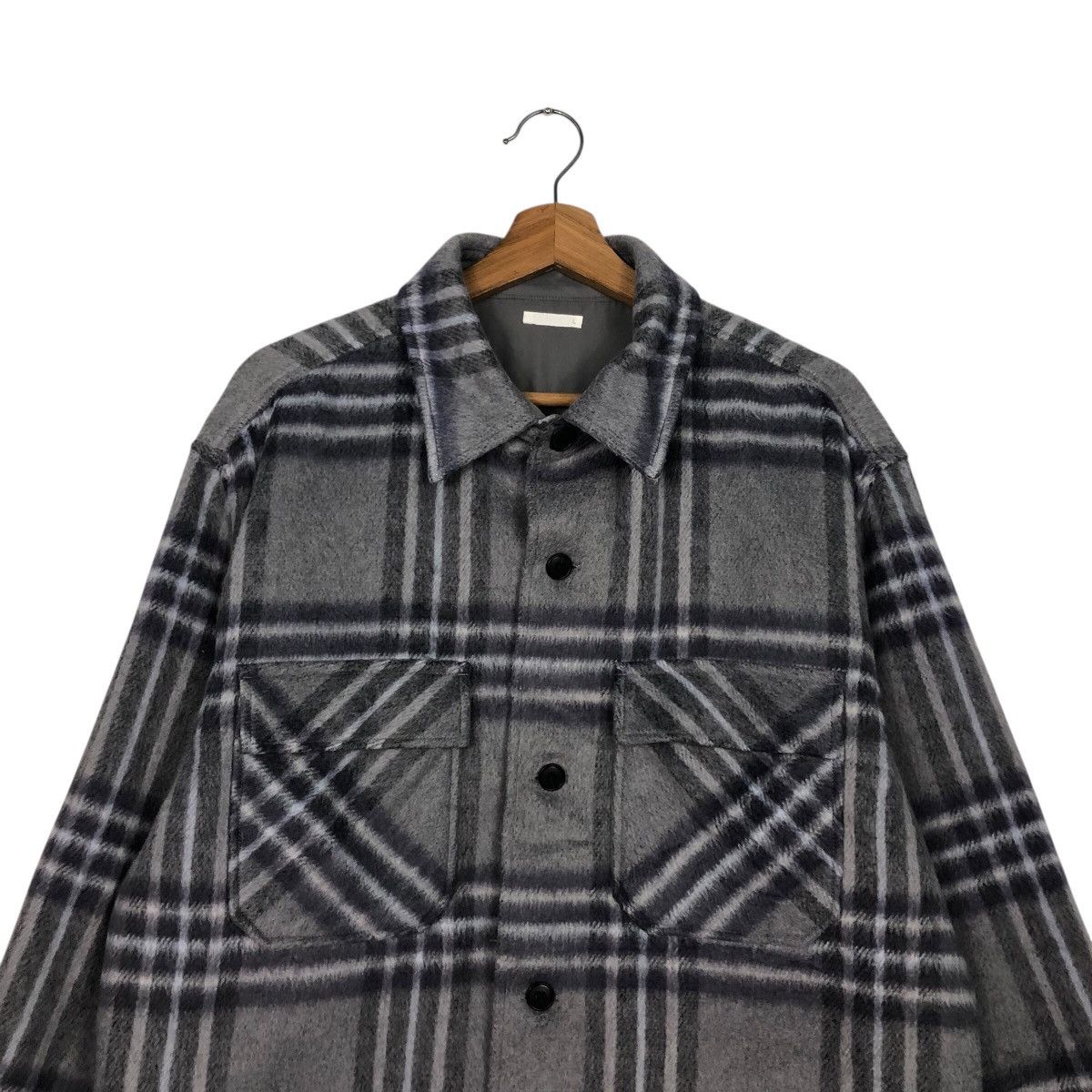 Japanese Brand 📌Vintage Wool Button Jacket GU Japan Tartan Issey Miyake Size US L / EU 52-54 / 3 - 4 Thumbnail