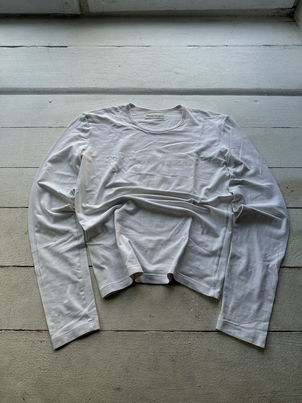 Armani 🚨EMPORIO ARMANI BIG LOGO RARE Y2K LONGSLEEVE Size M / US 6-8 / IT 42-44 - 1 Thumbnail