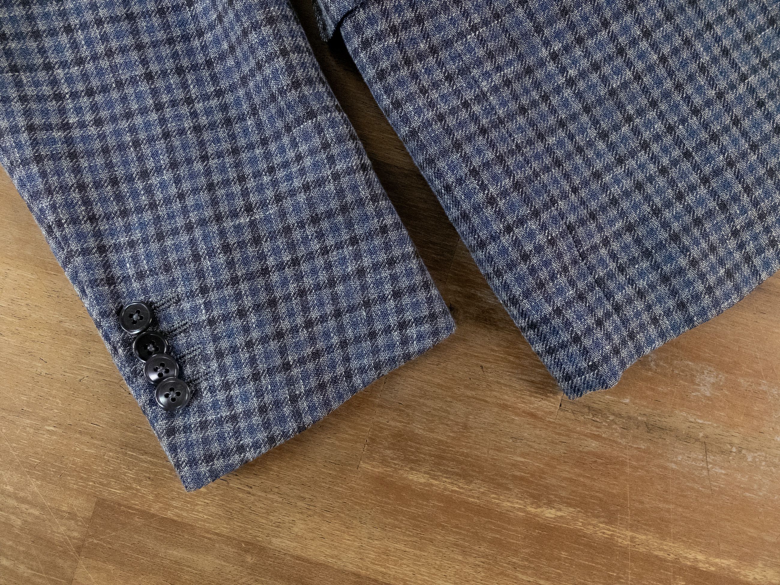 Ermenegildo Zegna ERMENEGILDO ZEGNA gray gingham linen wool silk sportcoat Size 40R - 4 Thumbnail