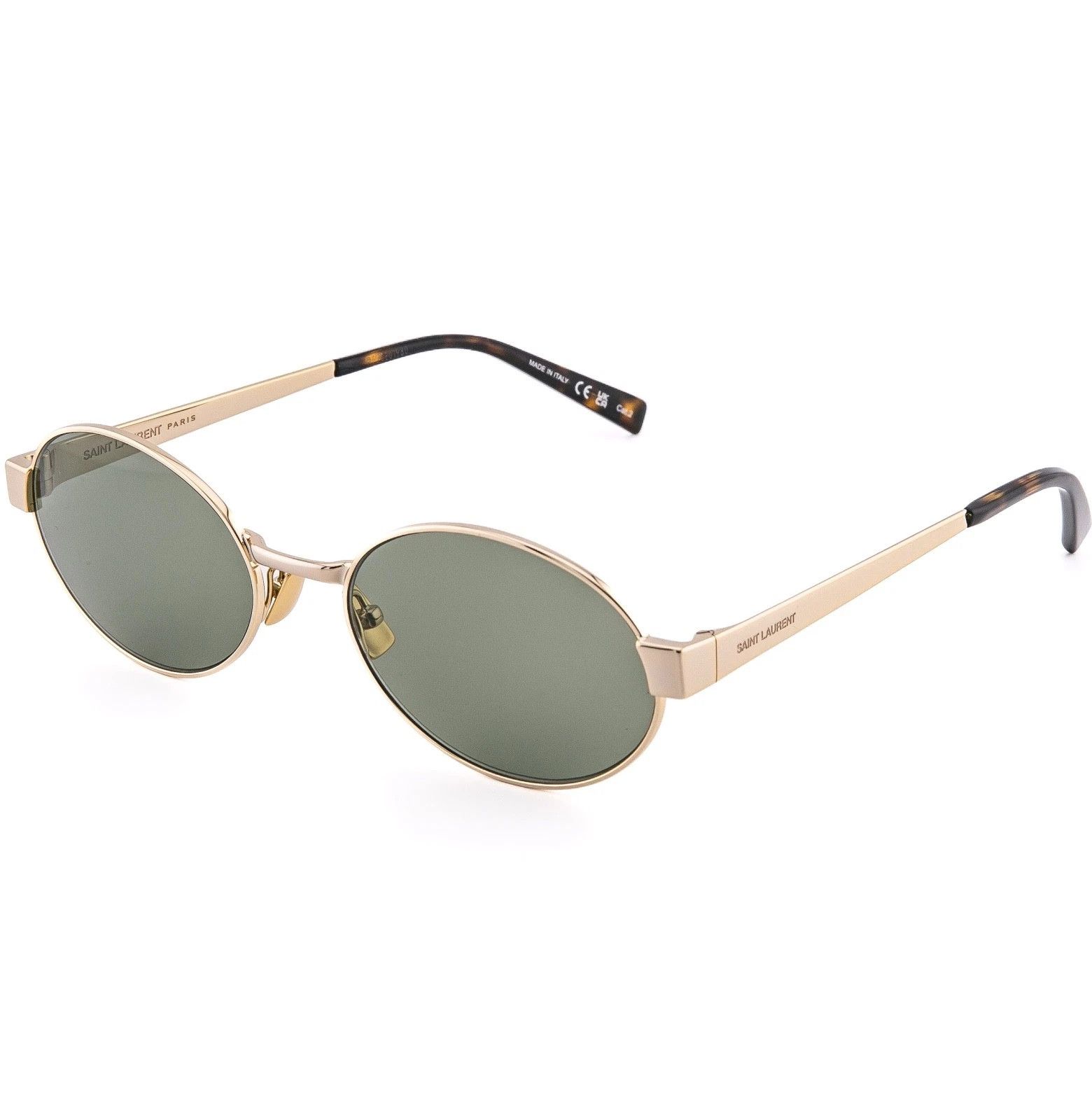 Saint Laurent Paris SAINT LAURENT SL 692 SL692 Gold Green Narrow Slim Oval 003 Size ONE SIZE - 4 Thumbnail