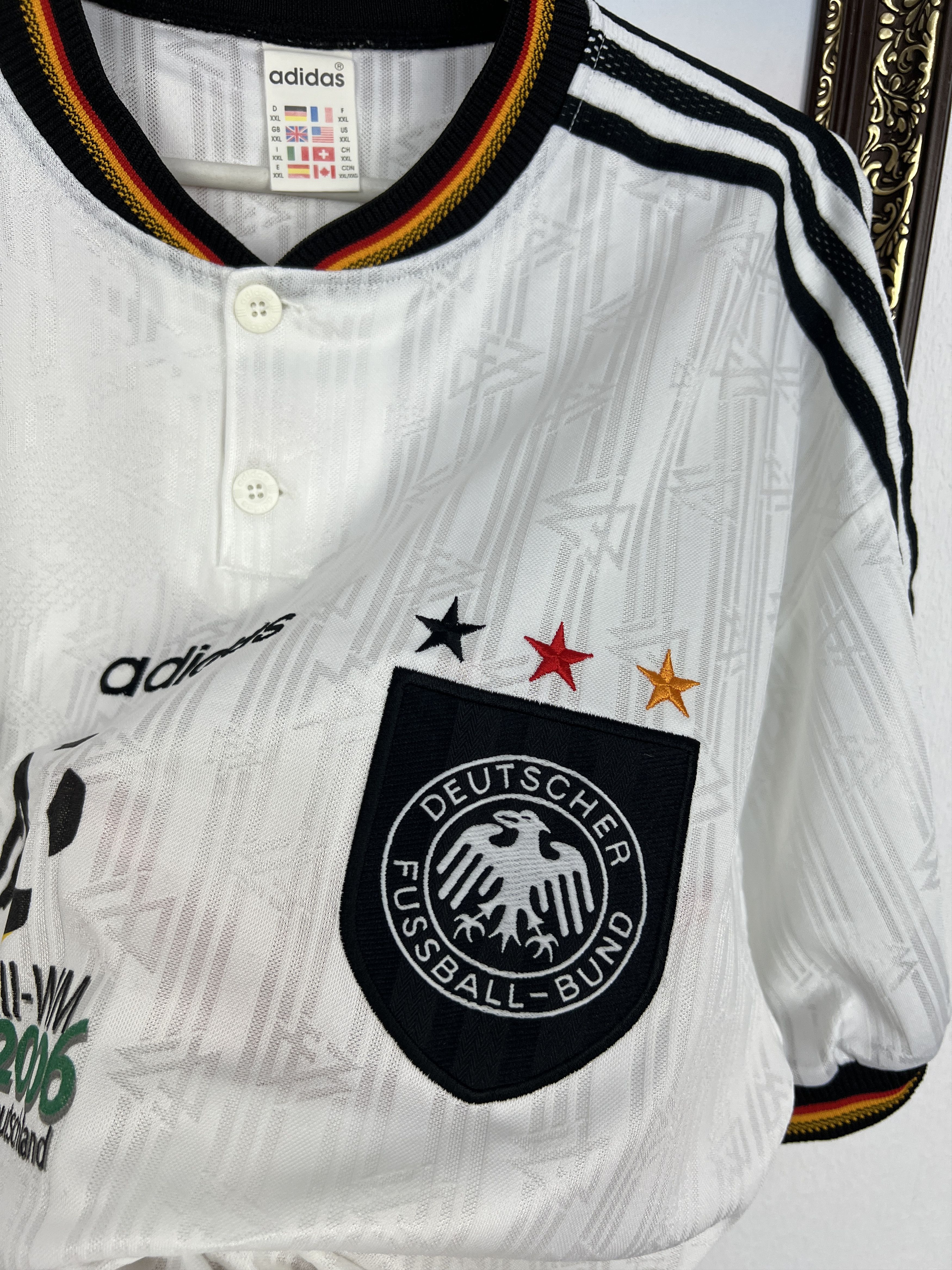 Adidas Germany Home football shirt 1996 Soccer Adidas Jersey Size US XXL / EU 58 / 5 - 4 Thumbnail