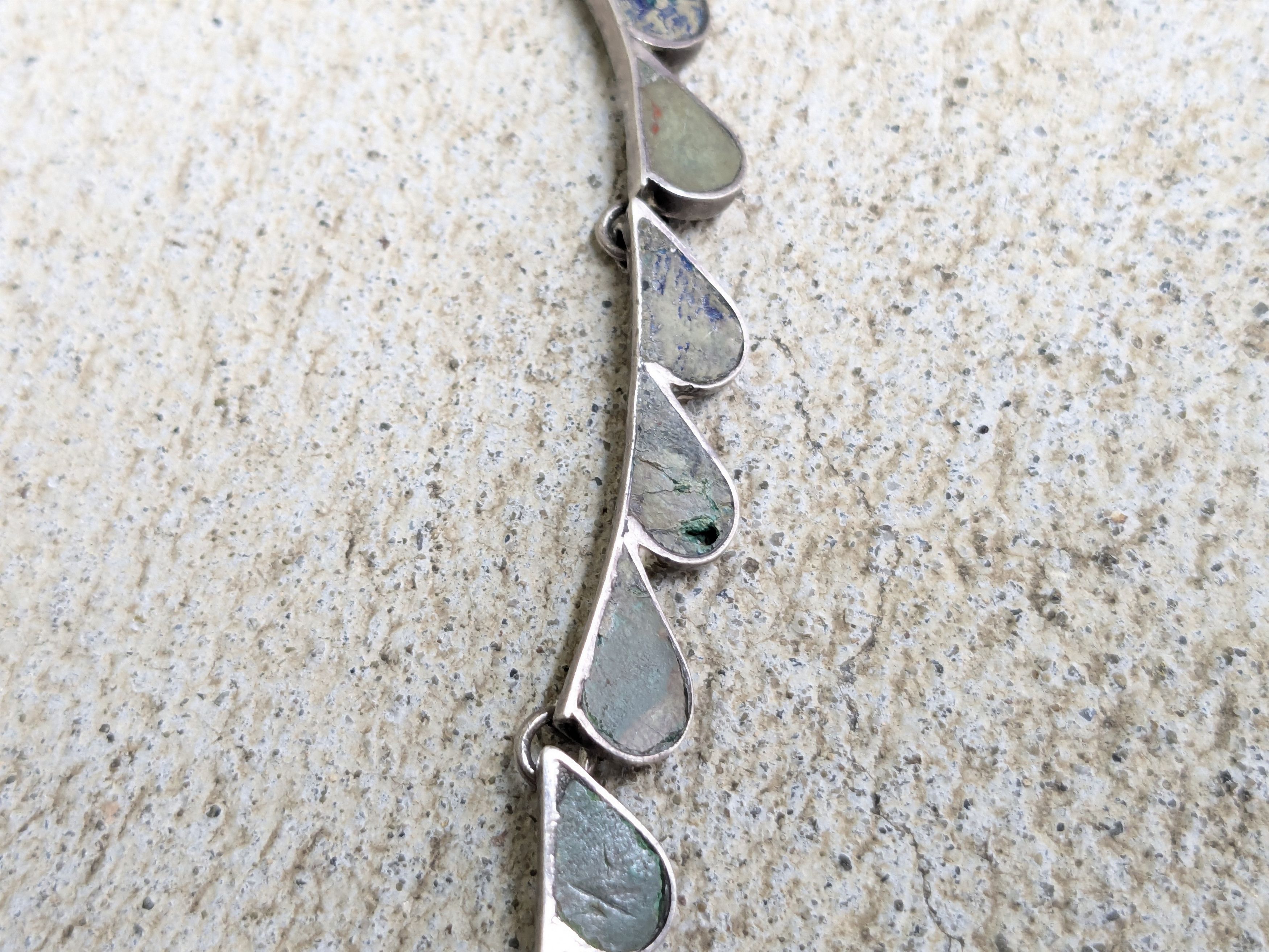 Vintage Vintage Sterling Silver Necklace Bracelet Turquoise Mask Size ONE SIZE - 14 Thumbnail