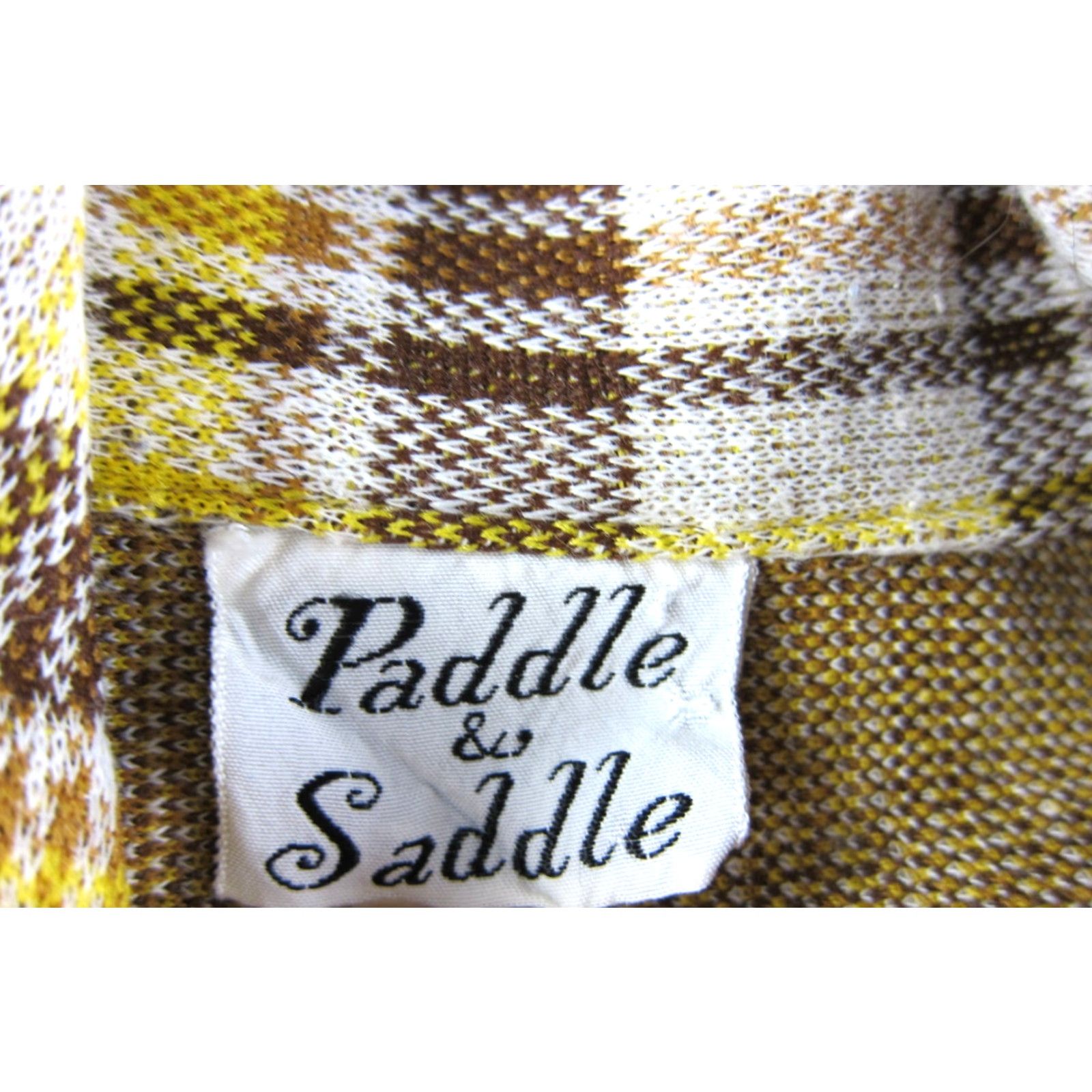 Vintage VINTAGE Paddle & Saddle Brown Yellow Plaid Button Up Long Sleeve Blouse Small Size S / US 4 / IT 40 - 3 Thumbnail