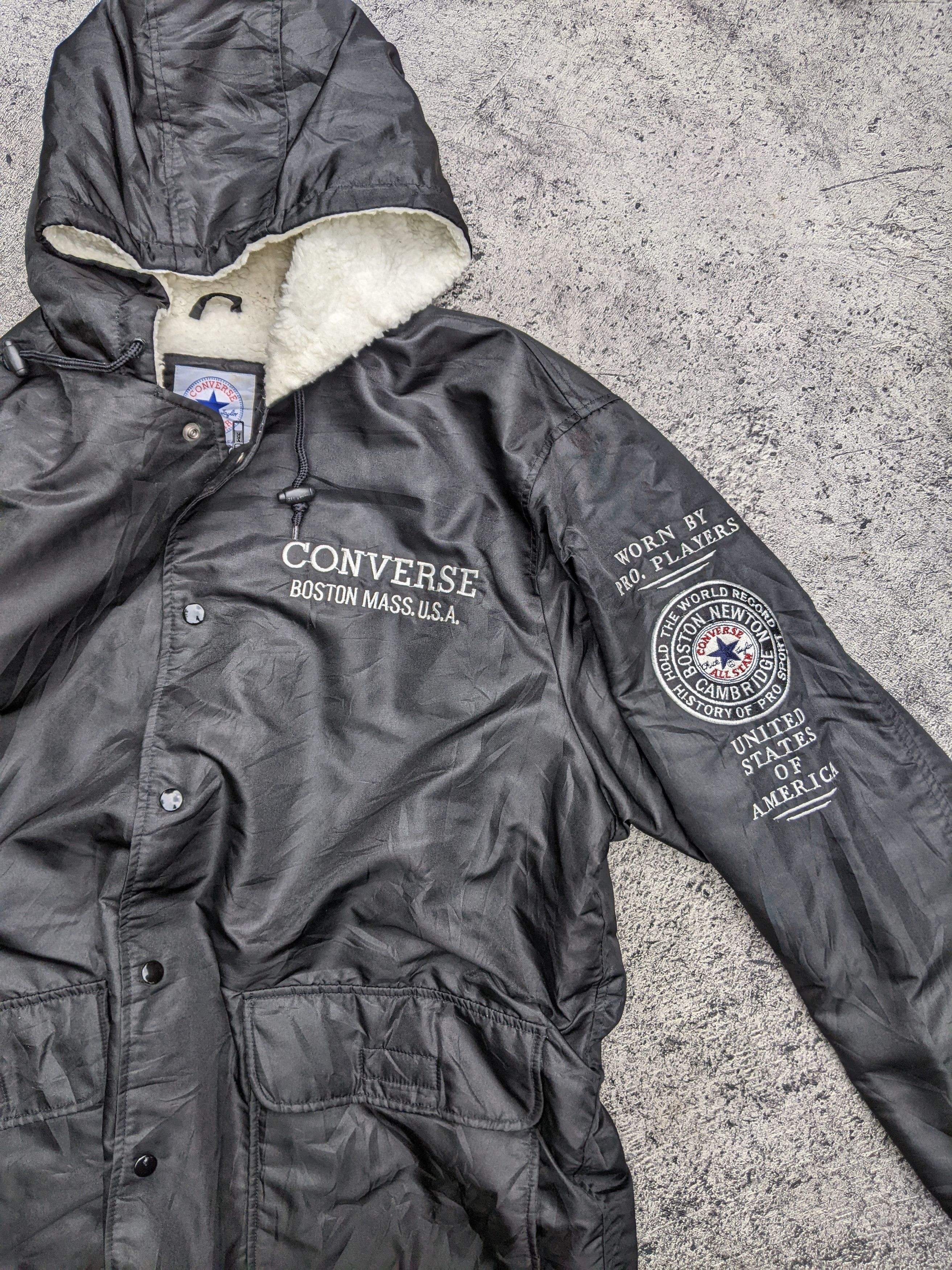Converse Converse All Star Hoodie Sherpa Hoodie Parka Long Jacket Size US L / EU 52-54 / 3 - 3 Thumbnail