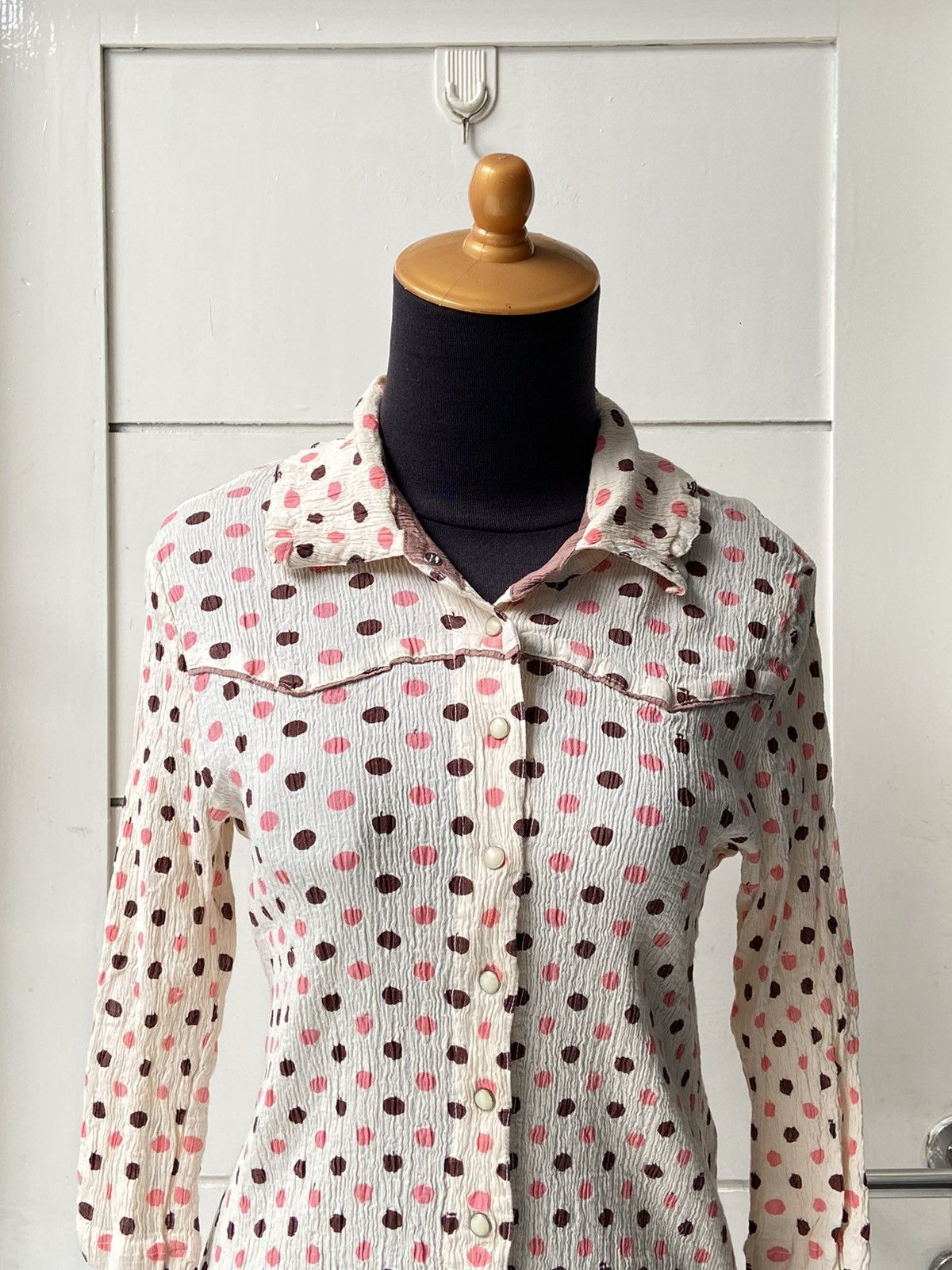 Issey Miyake × Tsumori Chisato TSUMORI CHISATO Polkadot Wrinkle Shirt Size XXS / US 00 / IT 34 - 2 Thumbnail