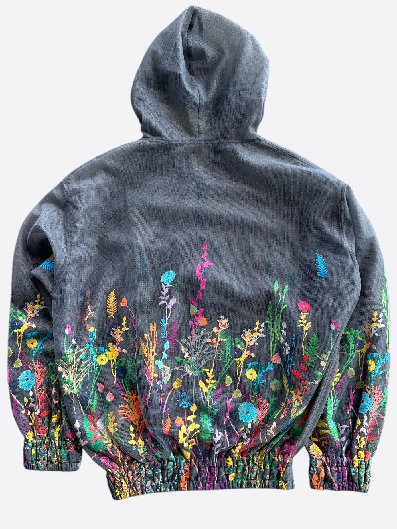 Louis Vuitton Louis Vuitton Grey Flower Embroidered Mesh Jacket Size US S / EU 44-46 / 1 - 2 Thumbnail
