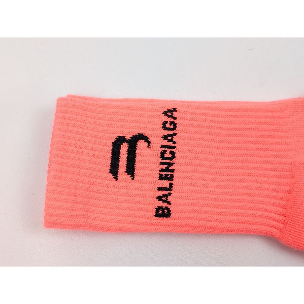 Balenciaga o1rshd1 Size: S / Fluo Cotton Sport Socks in Rose/Black Size ONE SIZE - 3 Thumbnail