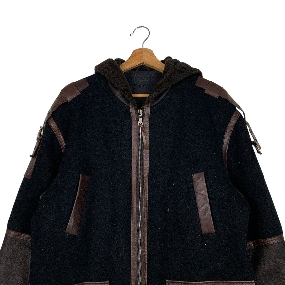 Japanese Brand Japanese Brand Acoustic Wool Leather Jacket Size US M / EU 48-50 / 2 - 2 Thumbnail