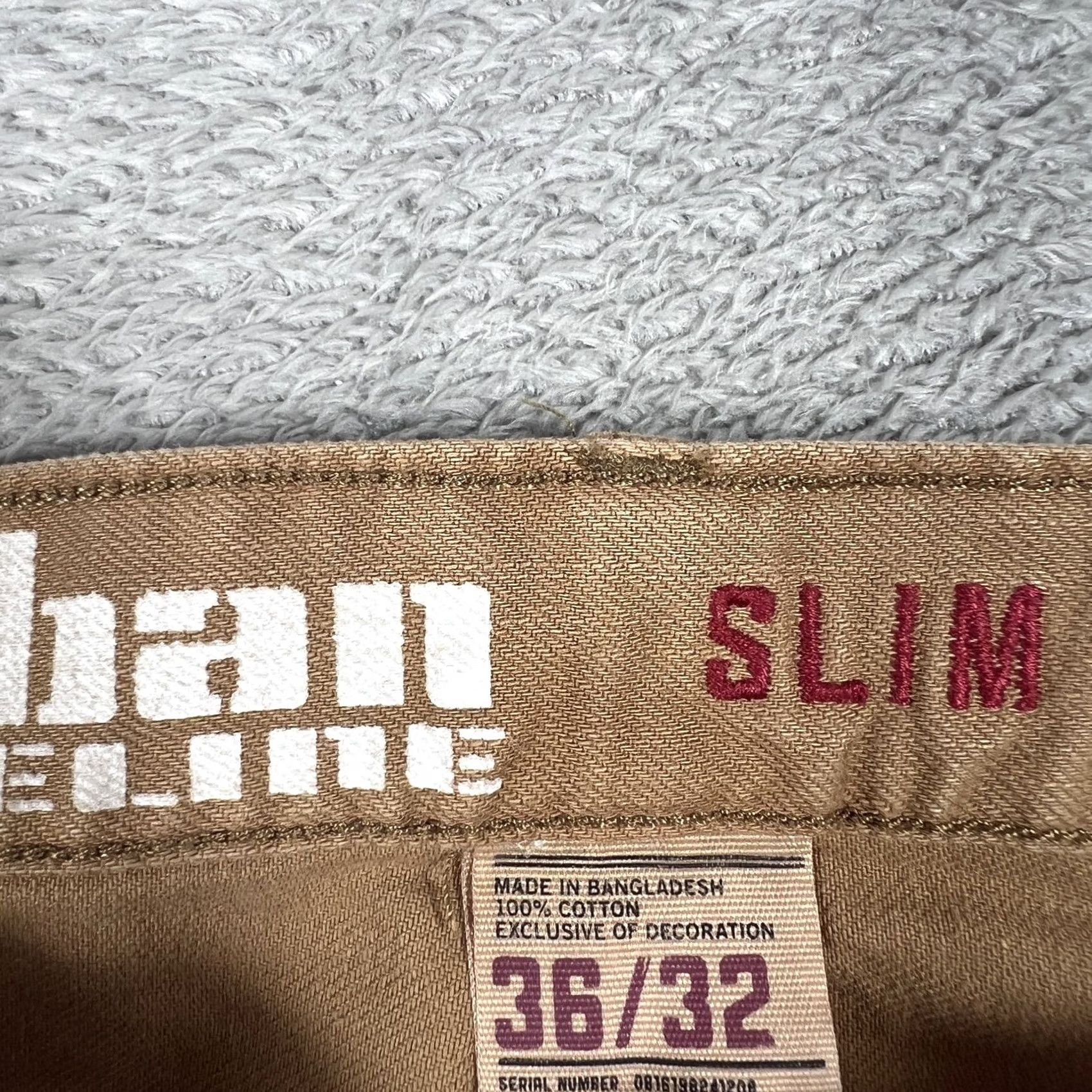 Vintage Urban Pipeline Slim Straight Pants Mens 36x32 Tan Khaki Cotton Chino Casual Size US 36 / EU 52 - 6 Thumbnail