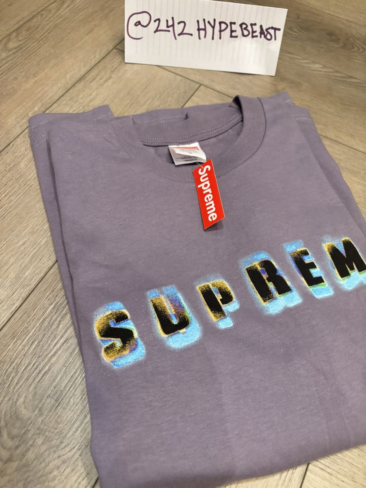 Supreme DS Supreme Stencil Purple tee BRAND NEW Size US M / EU 48-50 / 2 - 3 Thumbnail