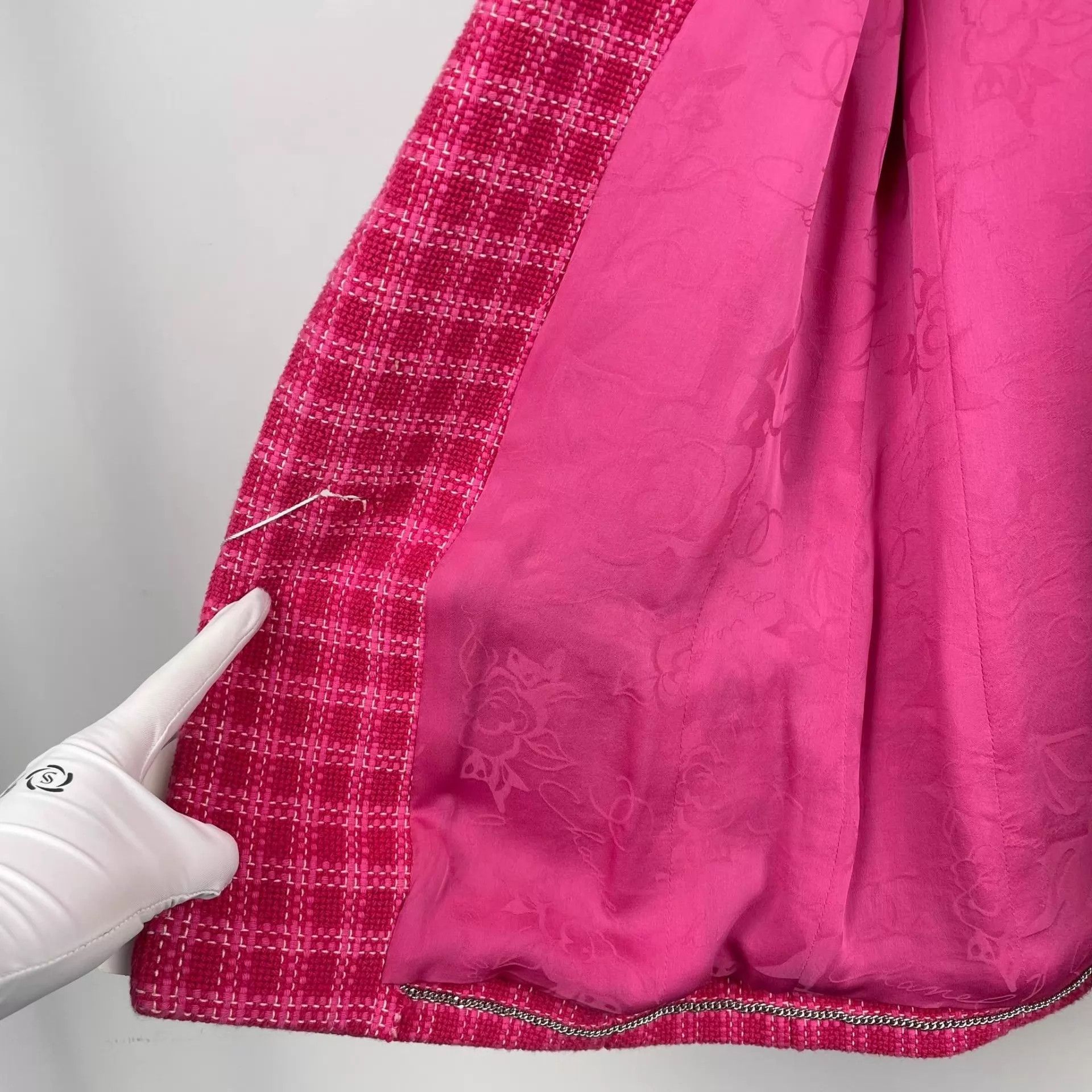 Chanel Chanel Seoul Runway Magenta Checker Knit Blazer 38 Size XS / US 0-2 / IT 36-38 - 9 Thumbnail