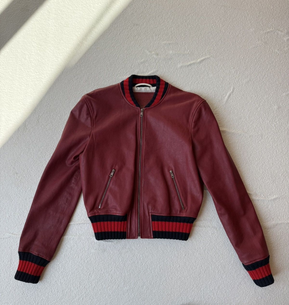Gucci Gucci Red Leather Firefly Jacket – Pre-Fall 2016 Size M / US 6-8 / IT 42-44 - 2 Thumbnail