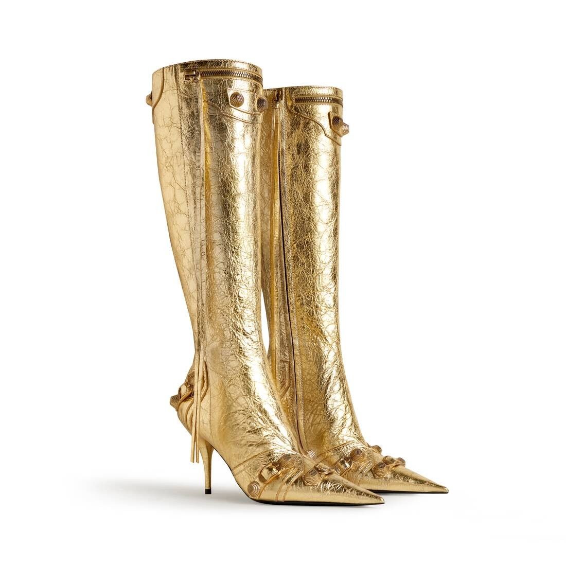 Balenciaga o1w1db10625 Cagole 90mm Boots Metallized in Gold Size US 11.5 / IT 41.5 - 2 Thumbnail