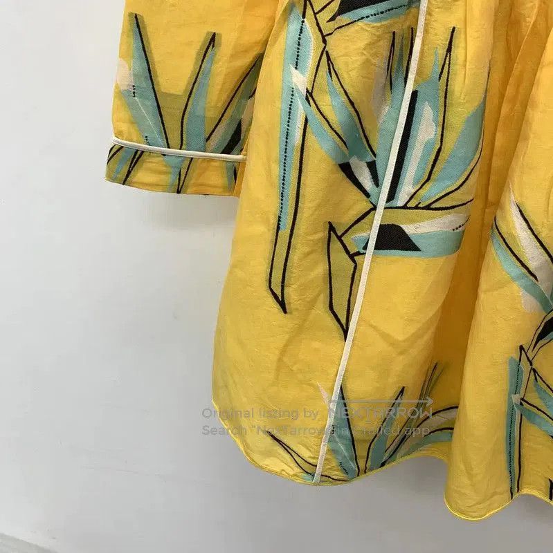 Fendi Fendi Yellow Floral Cotton Dress for Women . Size S / US 4 / IT 40 - 4 Thumbnail