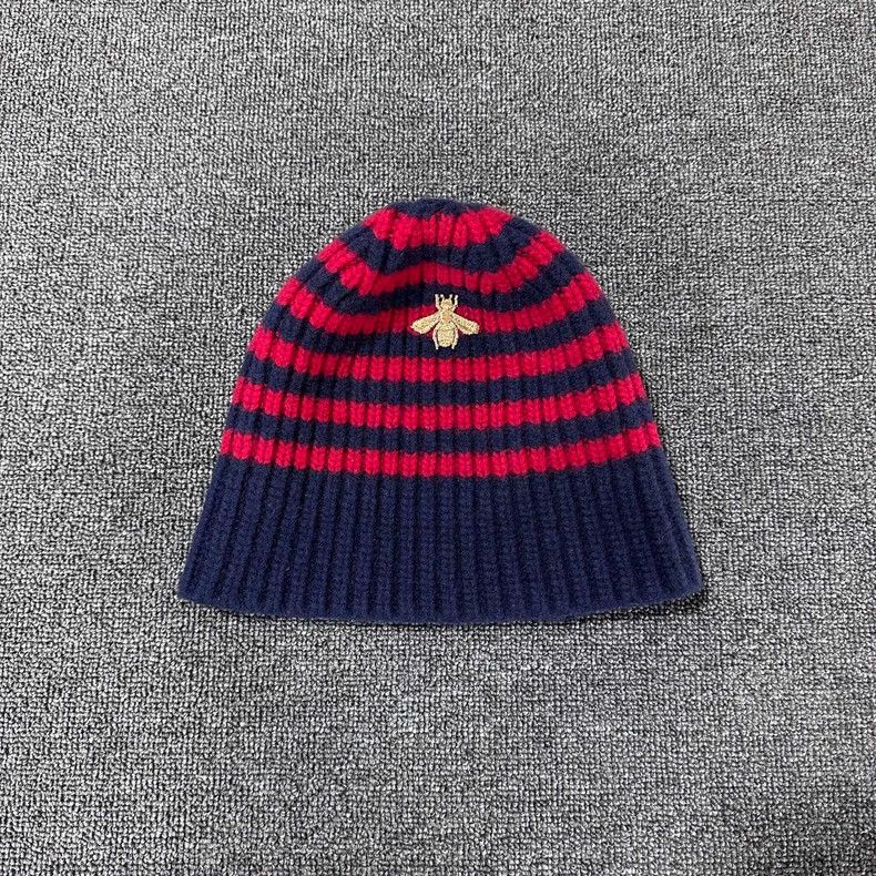 Gucci striped bee knit hat by gucci-dmc Size ONE SIZE - 1 Thumbnail