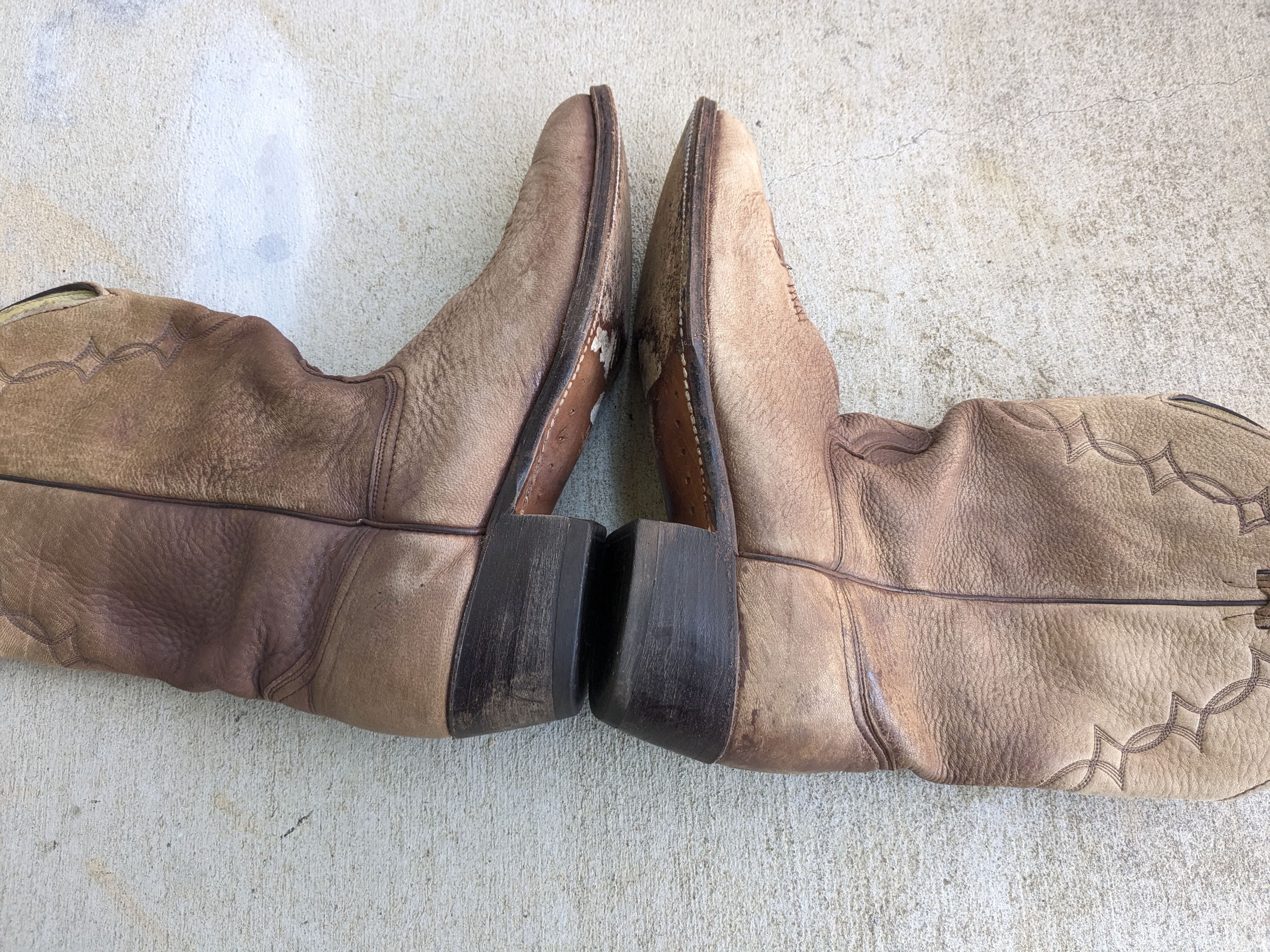 Genuine Leather × Vintage Abilene Cowboy Boots Brown Suede 11.5 D Americana Size US 11.5 / EU 44-45 - 7 Thumbnail