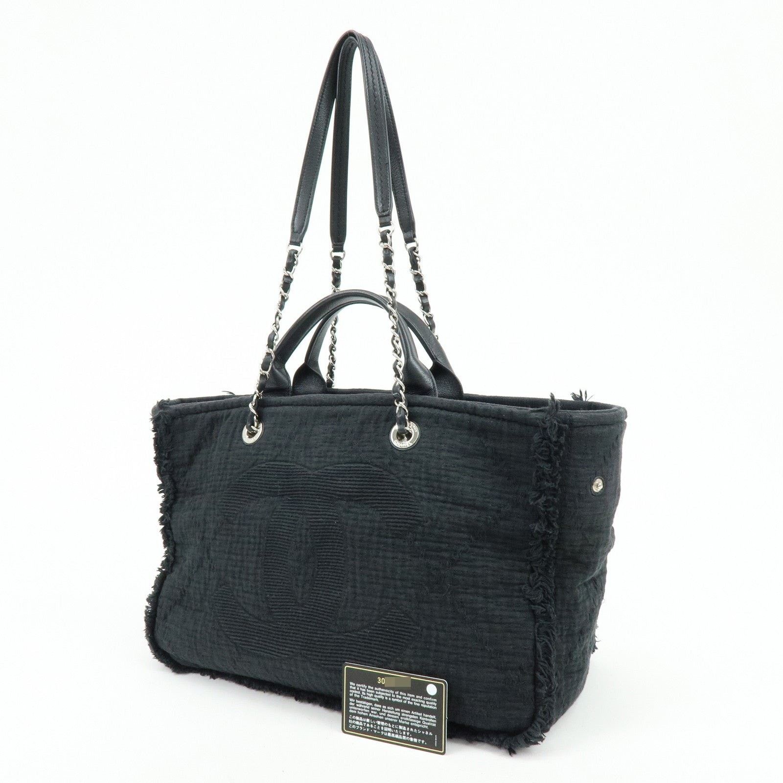 Chanel Chanel Deauville Canvas Tote Black Size ONE SIZE - 8 Thumbnail