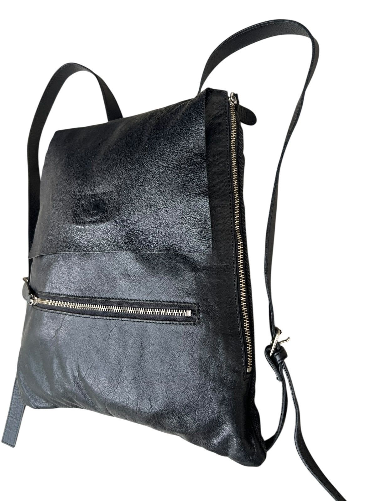 Leather Pour Deux Acce Japan Black Leather Backpack Rucksack Bag Size ONE SIZE - 8 Thumbnail