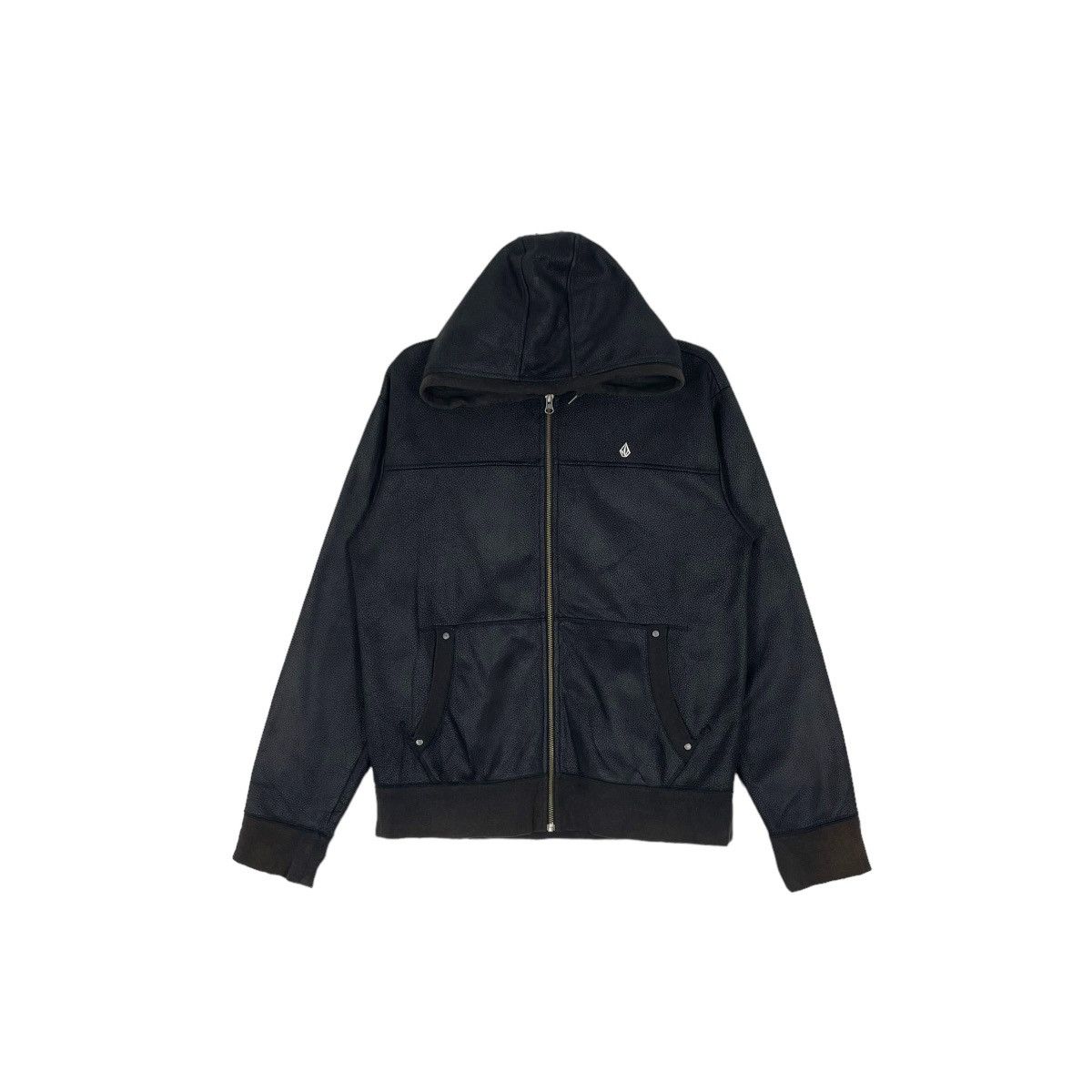 Volcom Vintage Volcom Faux Leather Jacket Hoodie Embroidered Logo Size US M / EU 48-50 / 2 - 7 Thumbnail