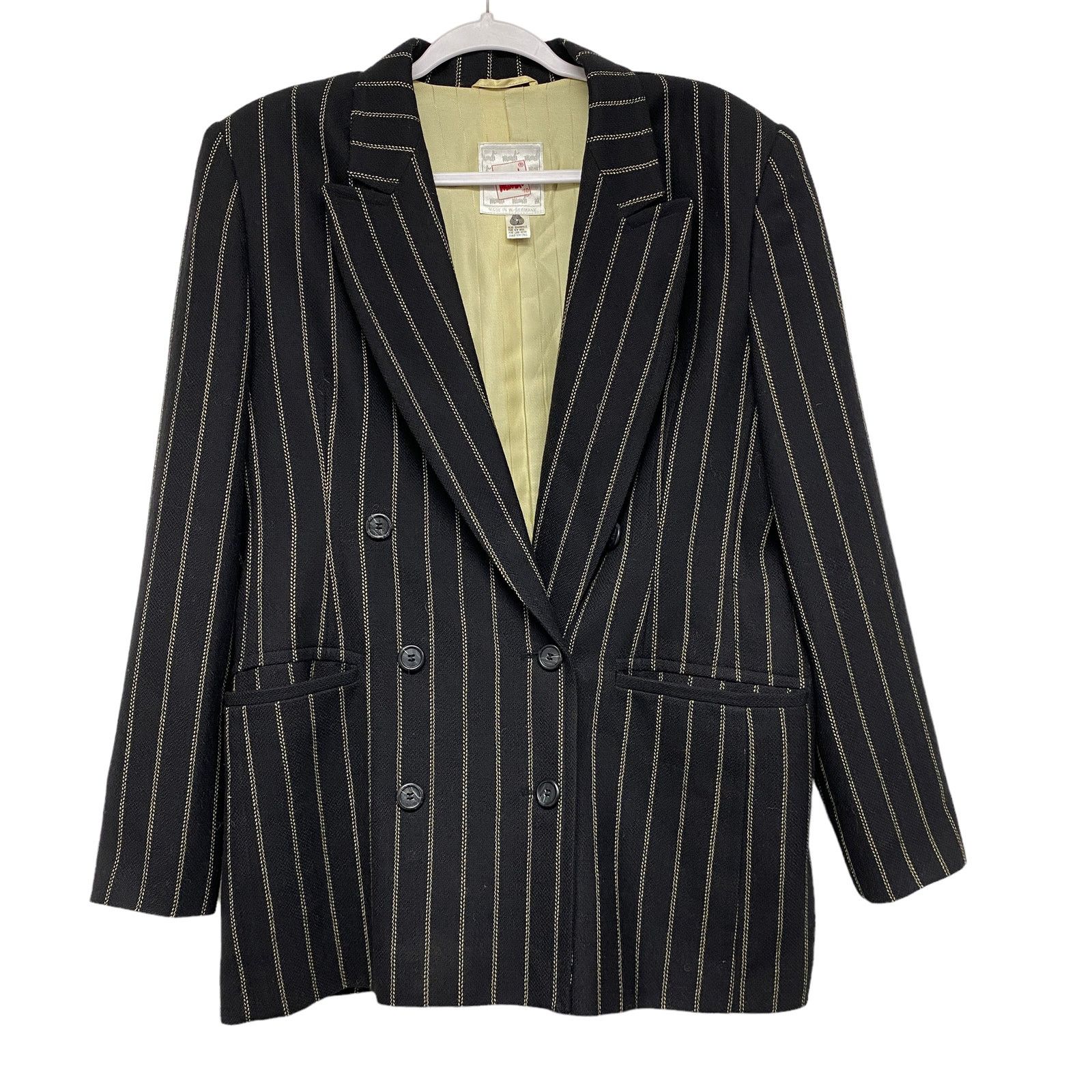 Vintage Vintage Mondi Oversized Pinstripe Double Breasted Blazer Size S / US 4 / IT 40 - 1 Thumbnail
