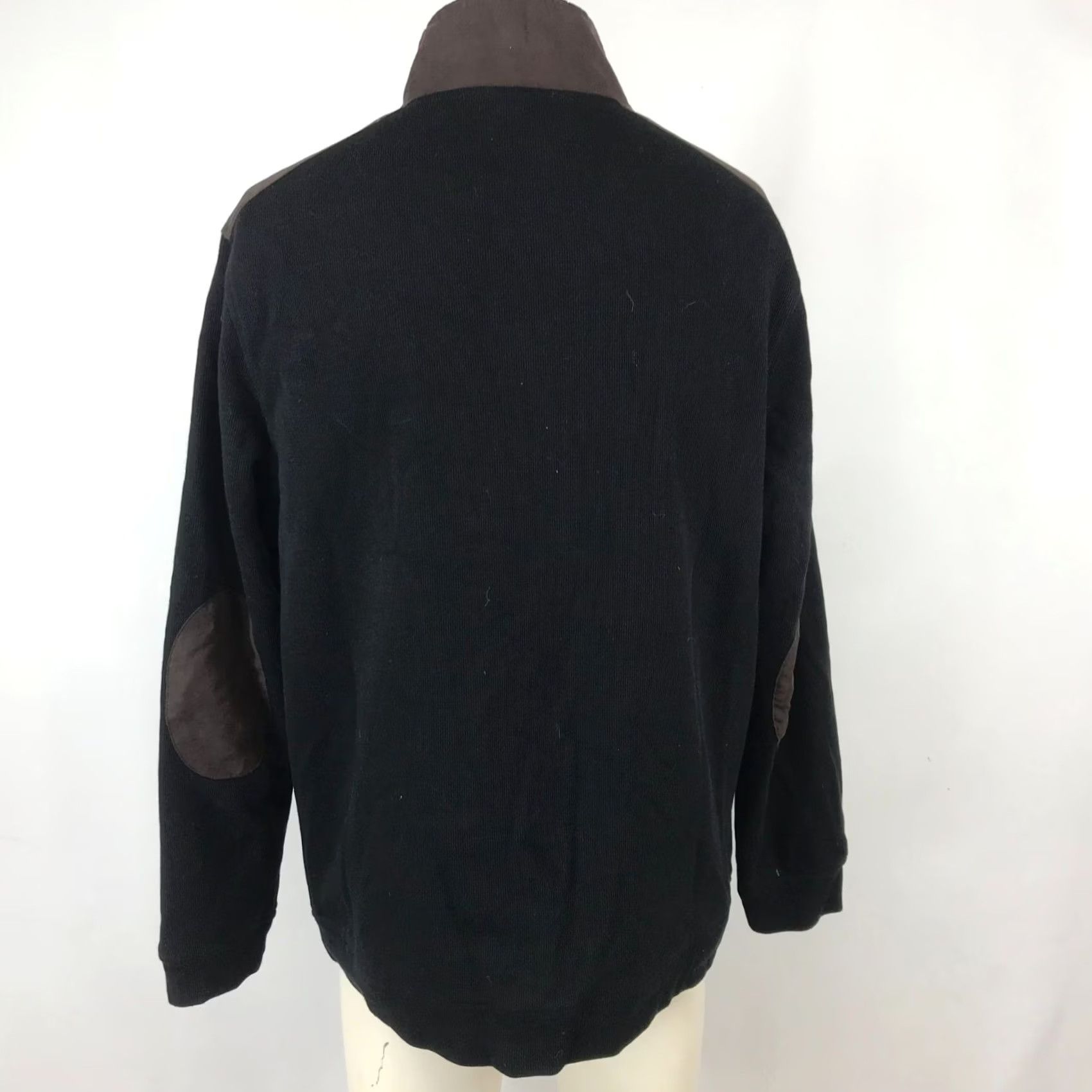 Tasso Elba Tasso Elba Mens Large Black Tan Full Zip Lined Sweater Jacket Size US L / EU 52-54 / 3 - 5 Thumbnail