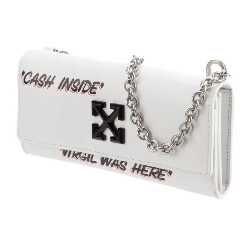 Off-White o1mle0425 Size: OS / Jitney Wallet On Chain Quote in White Size ONE SIZE - 5 Thumbnail