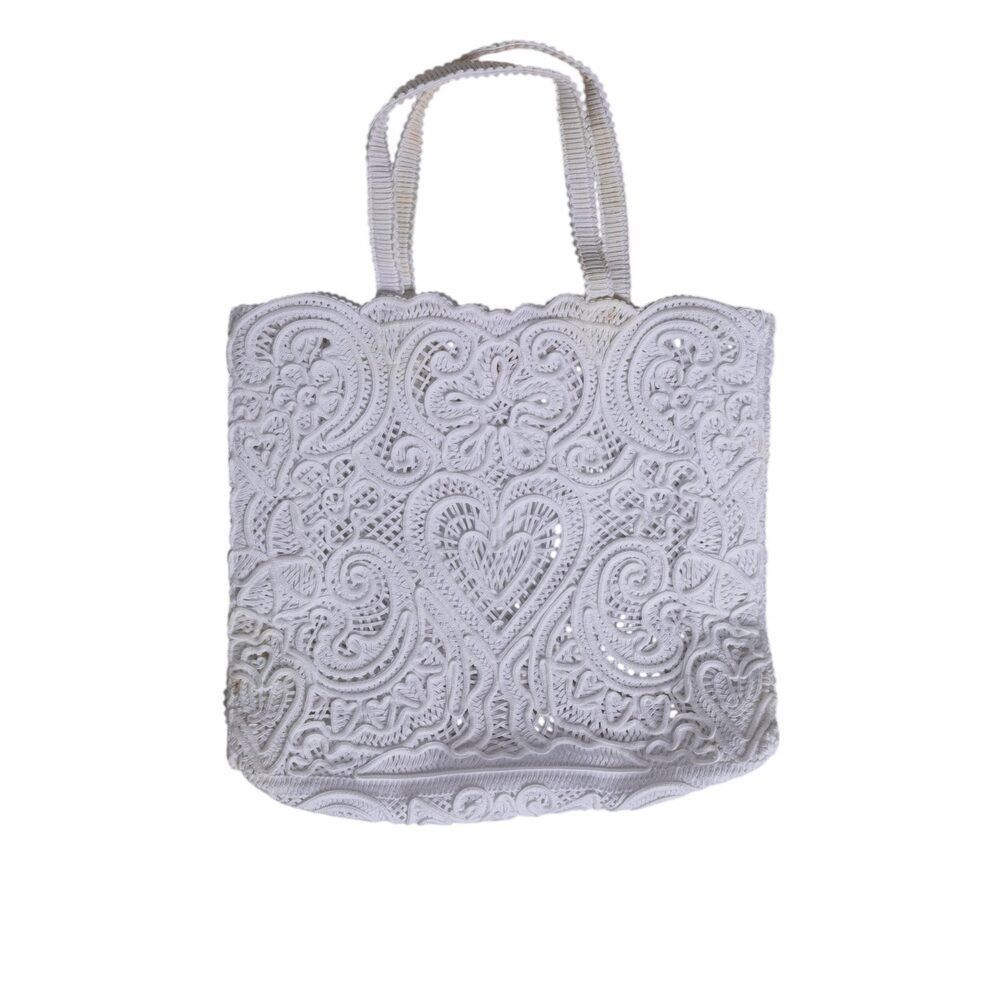 Dolce & Gabbana Dolce & Gabbana White Cordonetto Lace Beatrice Tote Shopping Size ONE SIZE - 3 Thumbnail