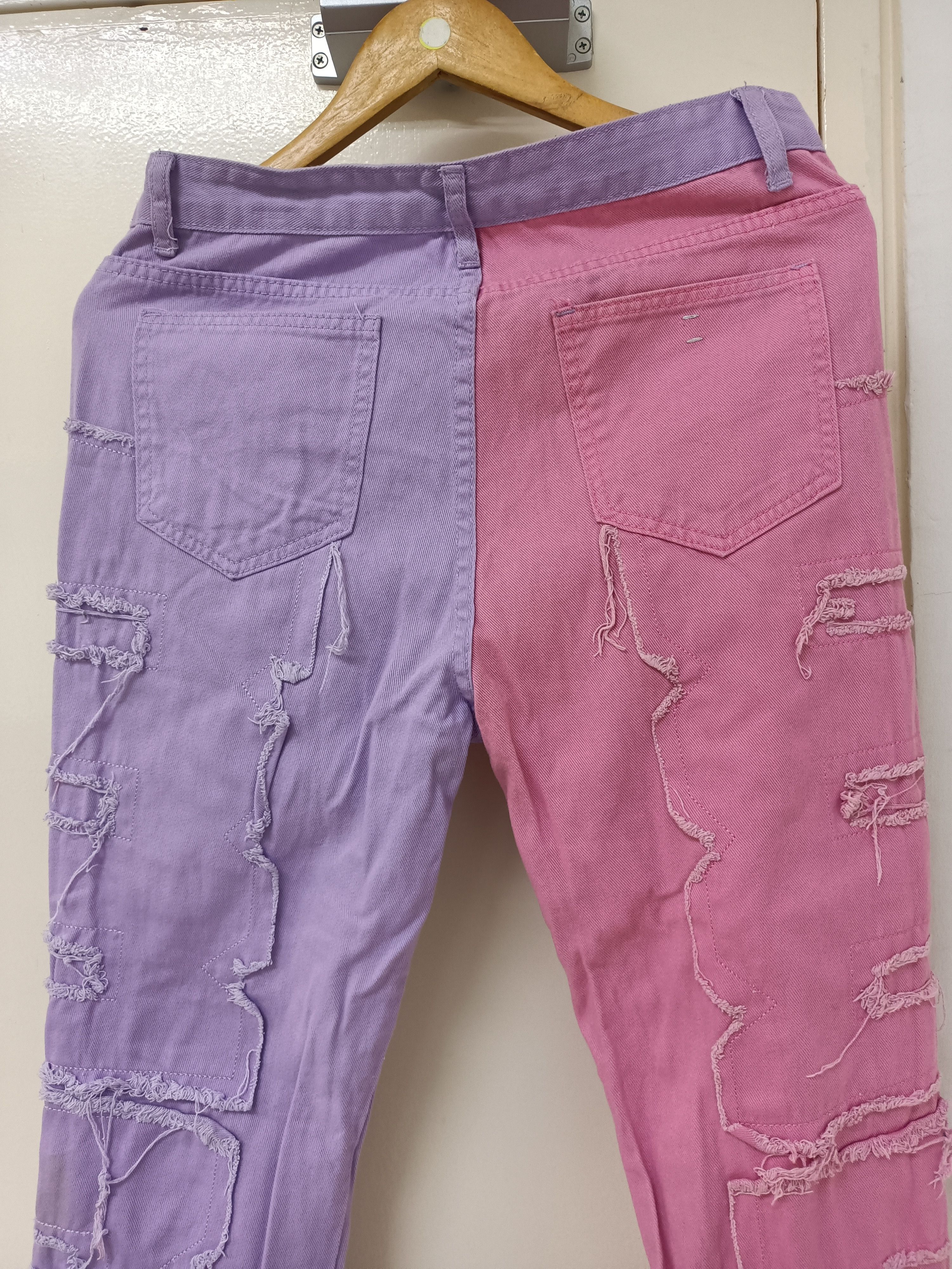 Japanese Brand Two-Tone Distressed Jeans Size US 30 / EU 46 - 5 Thumbnail