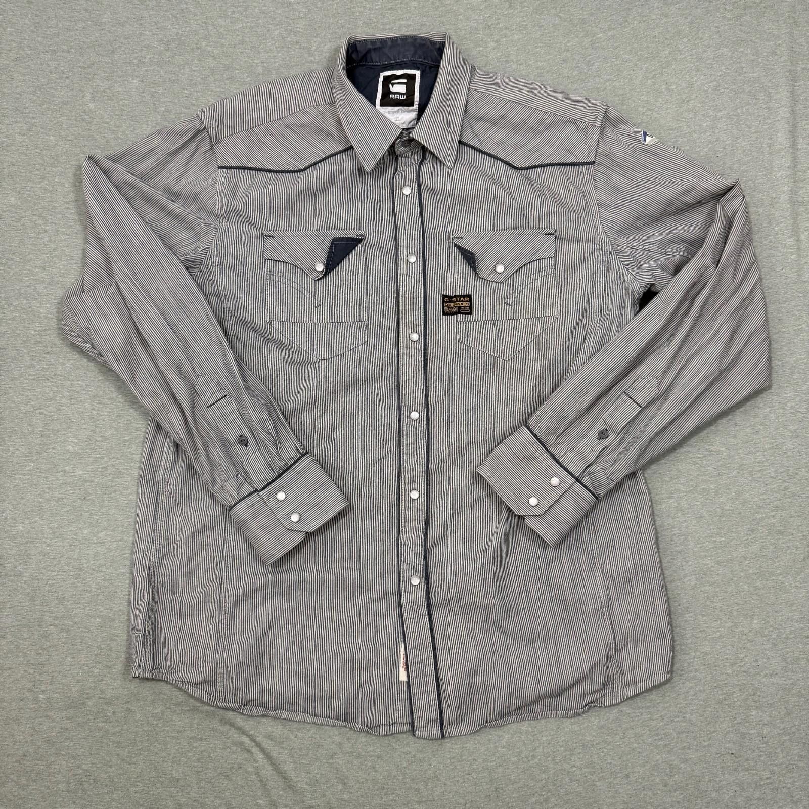 G-Star G Star Raw Midnight Sign Long Sleeve Pearl Snap Shirt XXL Size US XXL / EU 58 / 5 - 1 Thumbnail