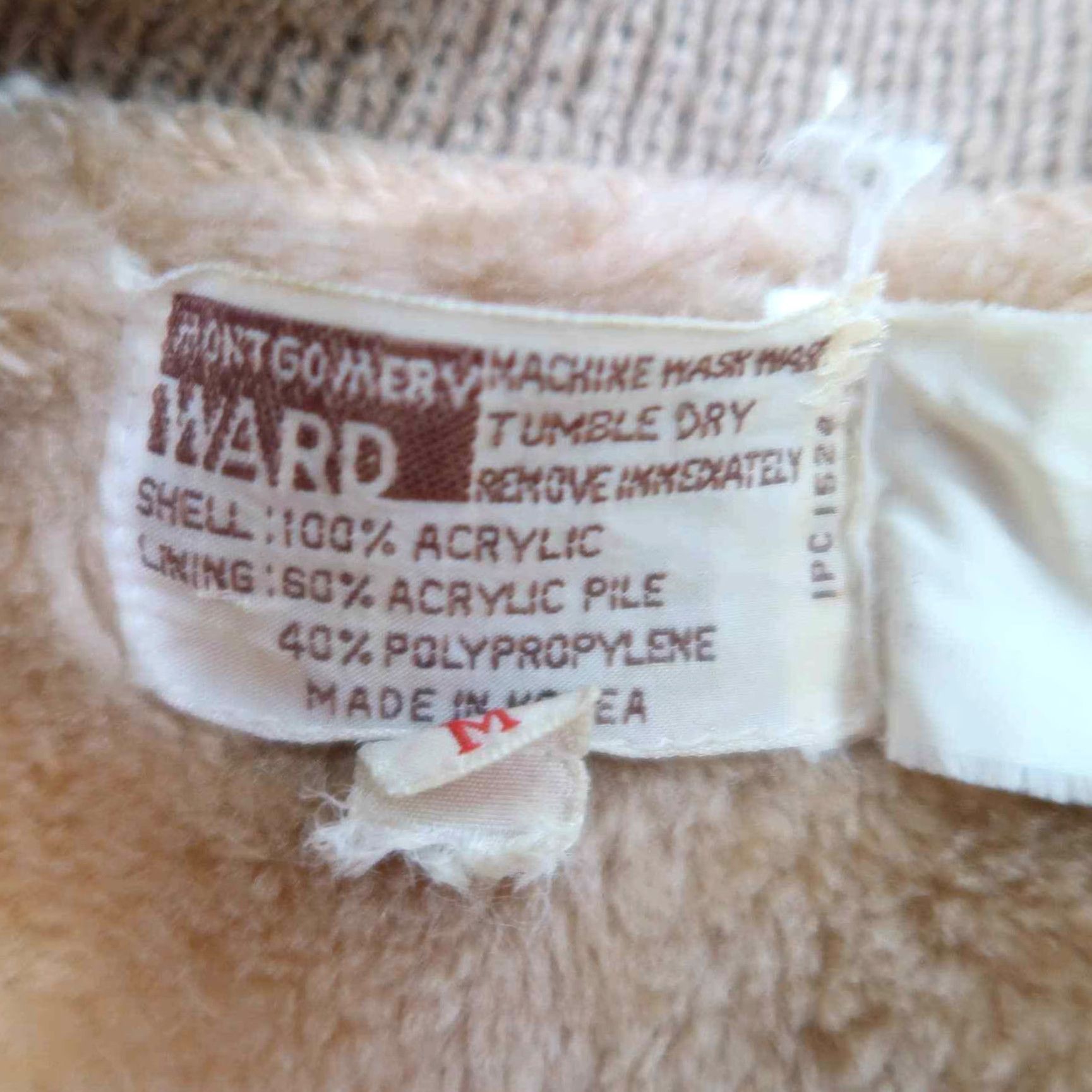Vintage VINTAGE Montgomery Ward Vest Shirt Mens M Brown Knit 70s Acrylic Zip Front Sleeveless Faux Fur Trim 1970s Hippy Casual Size M / US 6-8 / IT 42-44 - 5 Thumbnail